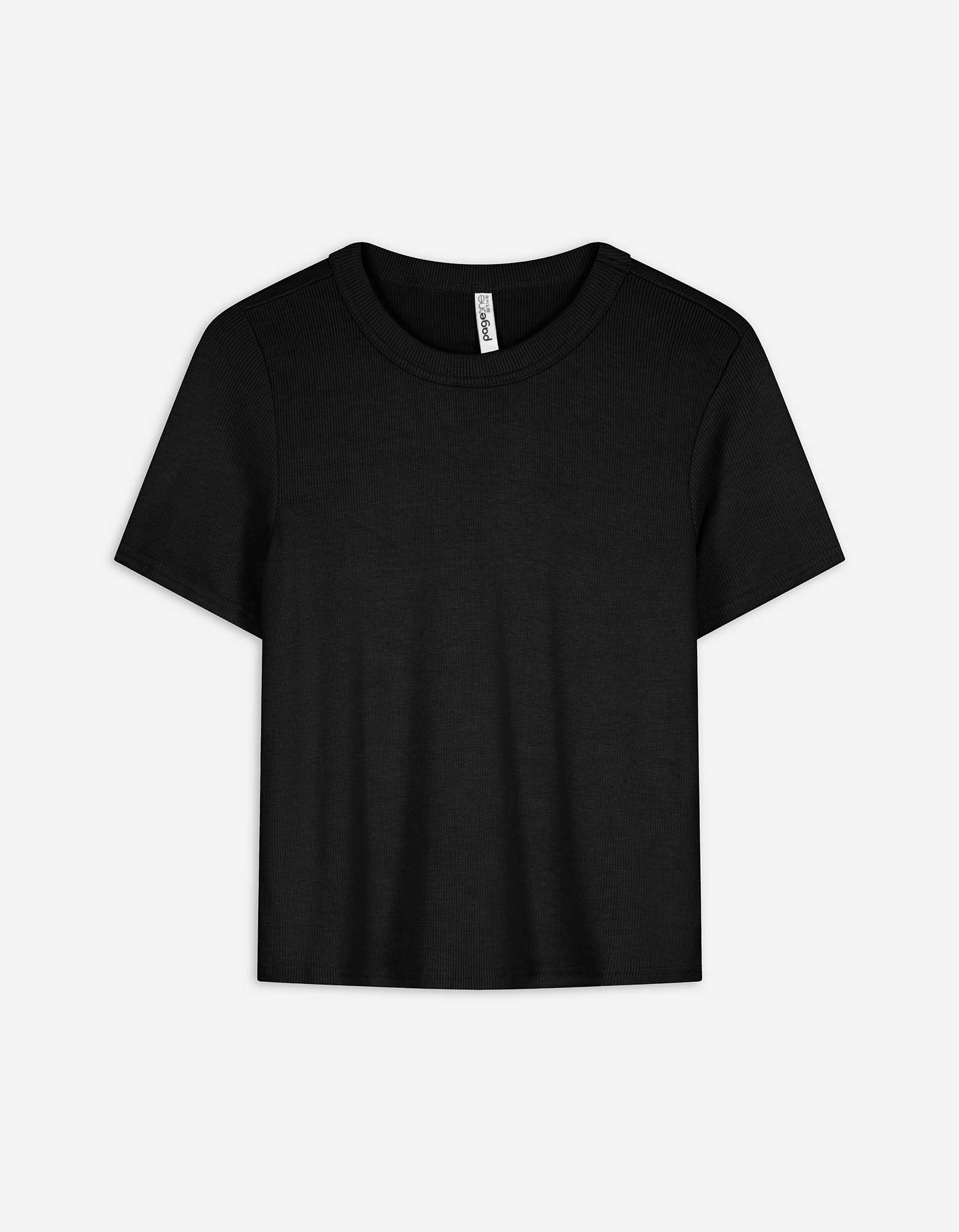 T-Shirt - einfarbig - schwarz