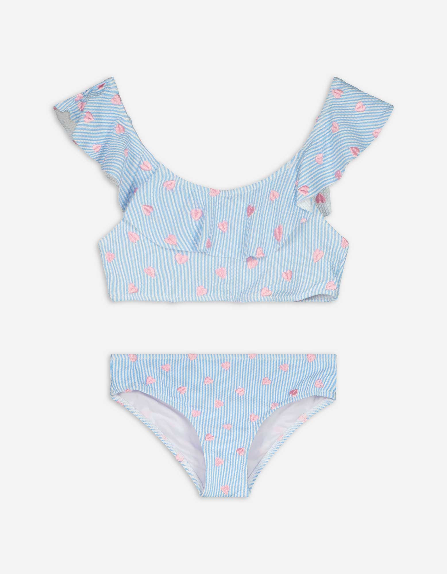 Set aus Bikinitop und Bikinislip - Stickereien - weiß