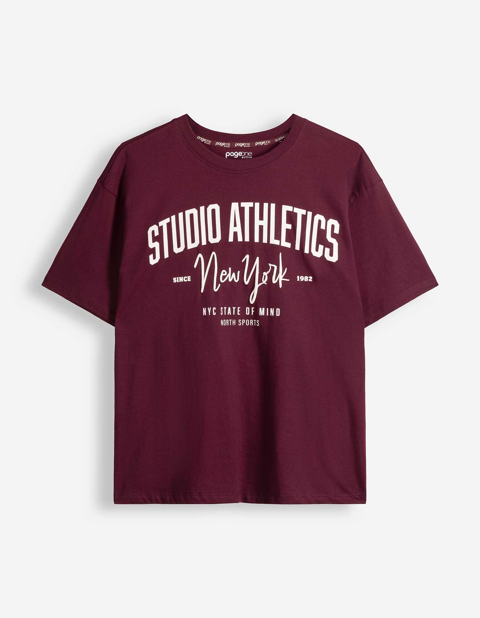 T-shirt - Katoen - Donkerrood