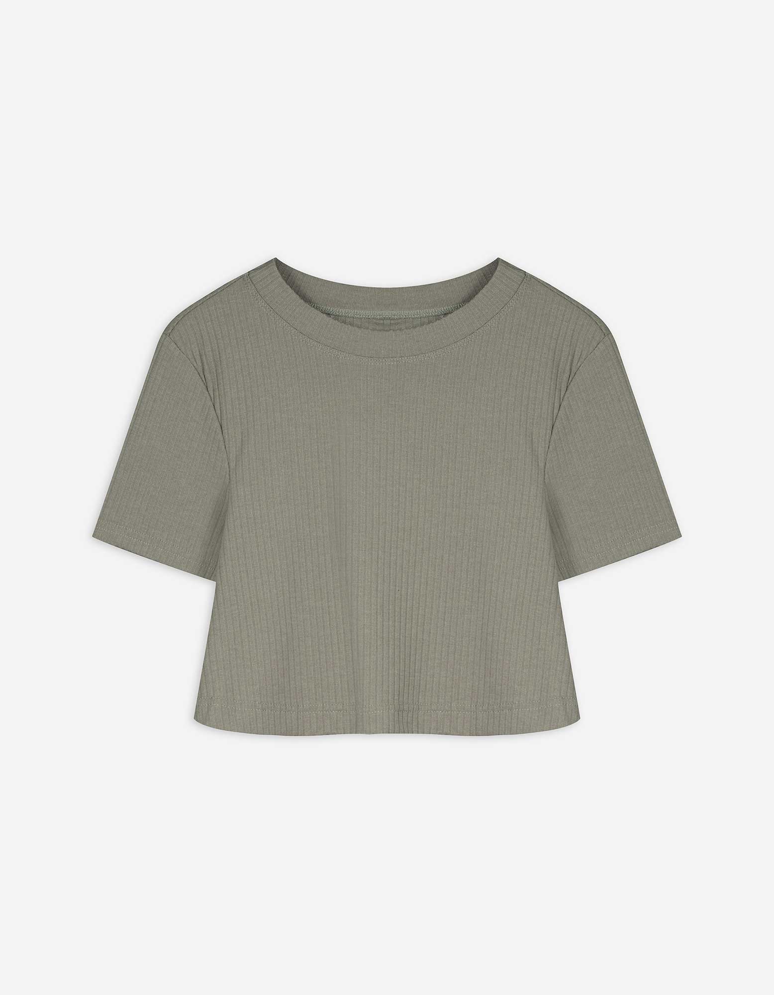 Cropped Shirt - Kurze Ärmel - hellgrün