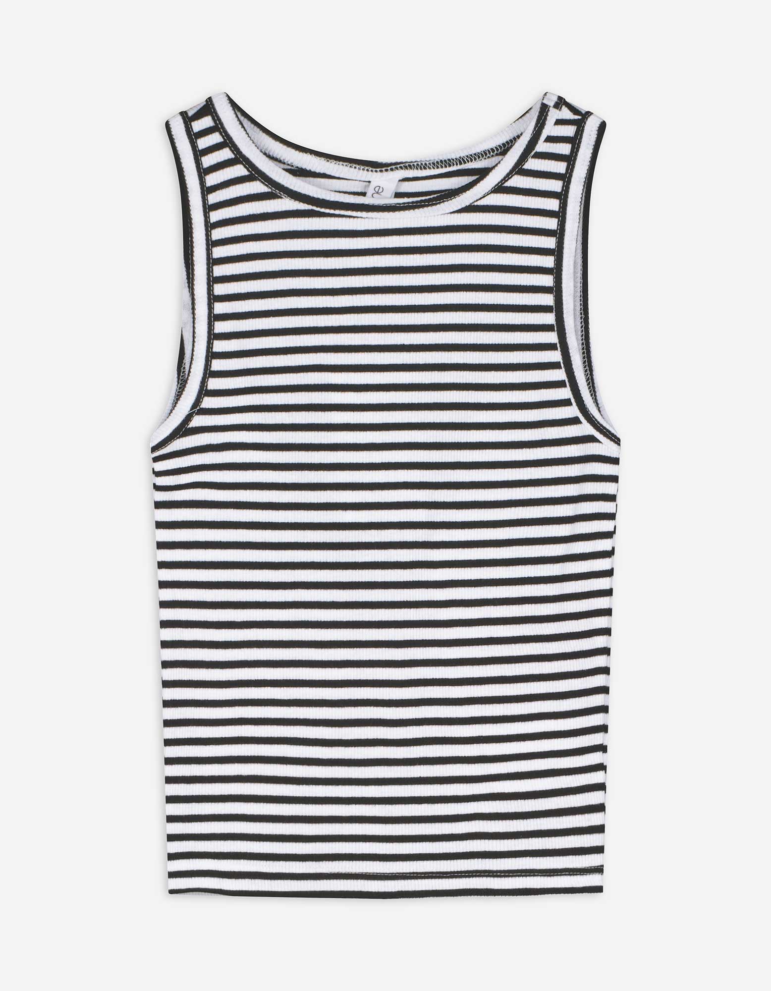 Cropped Top - Streifen - weiß
