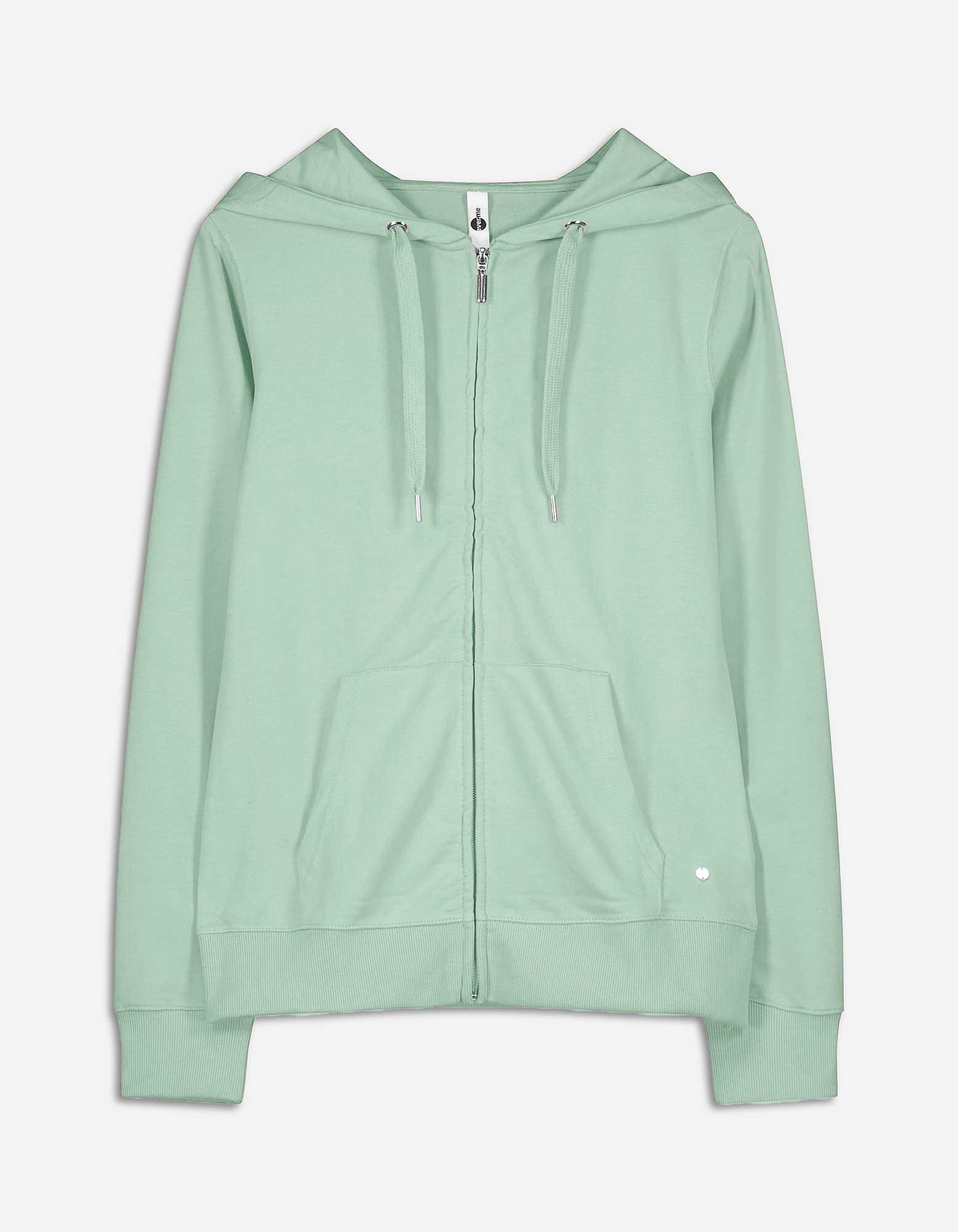 Sweatjacke - Kapuze mit Tunnelzug - grün