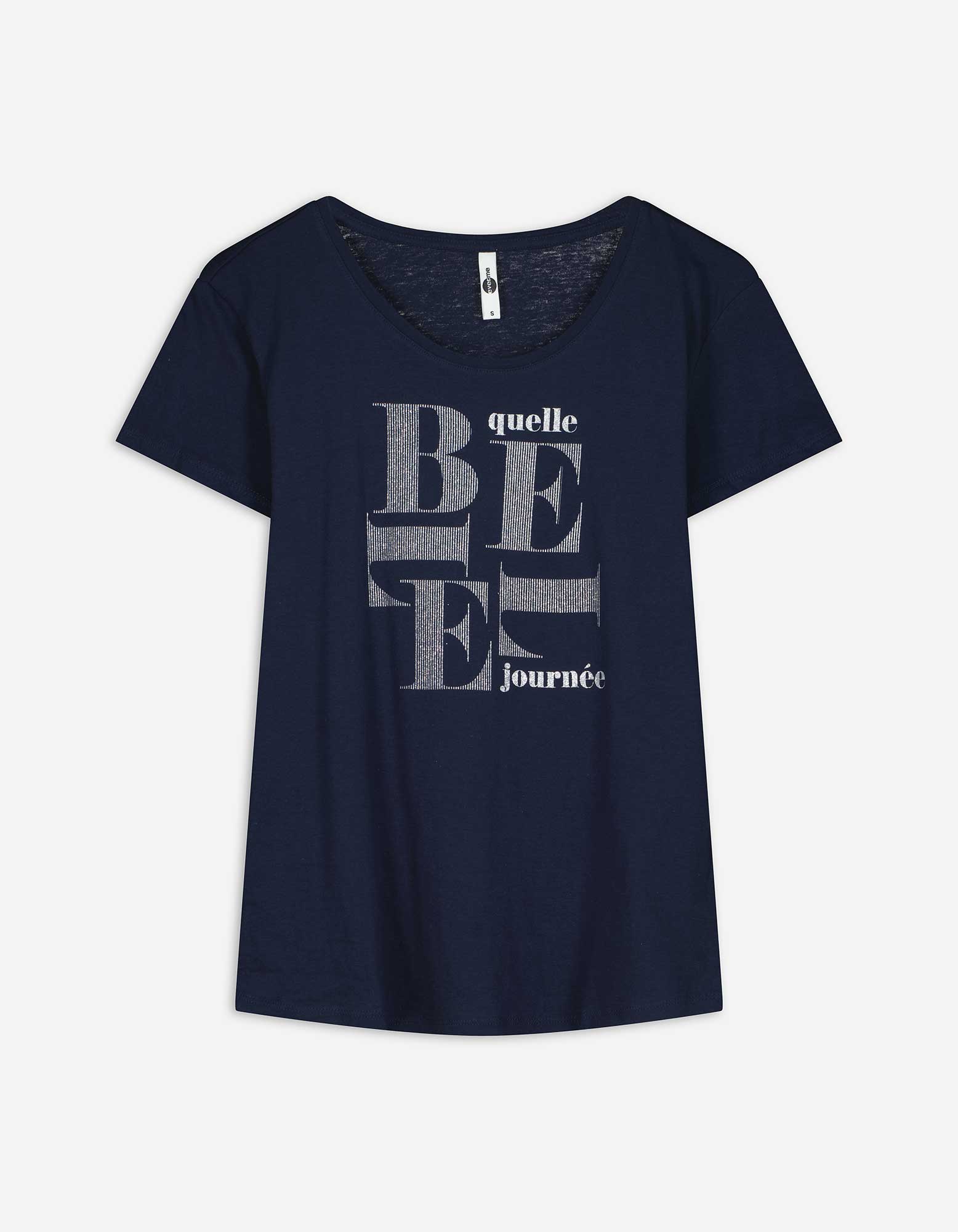 T-Shirt - Glitzerprint - dunkelblau