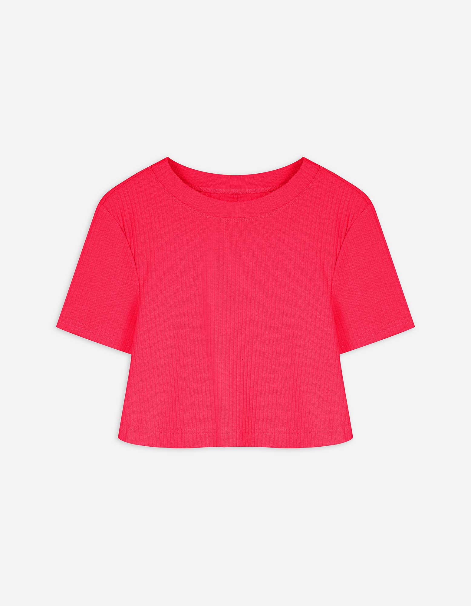Cropped Shirt - Kurze Ärmel - pink