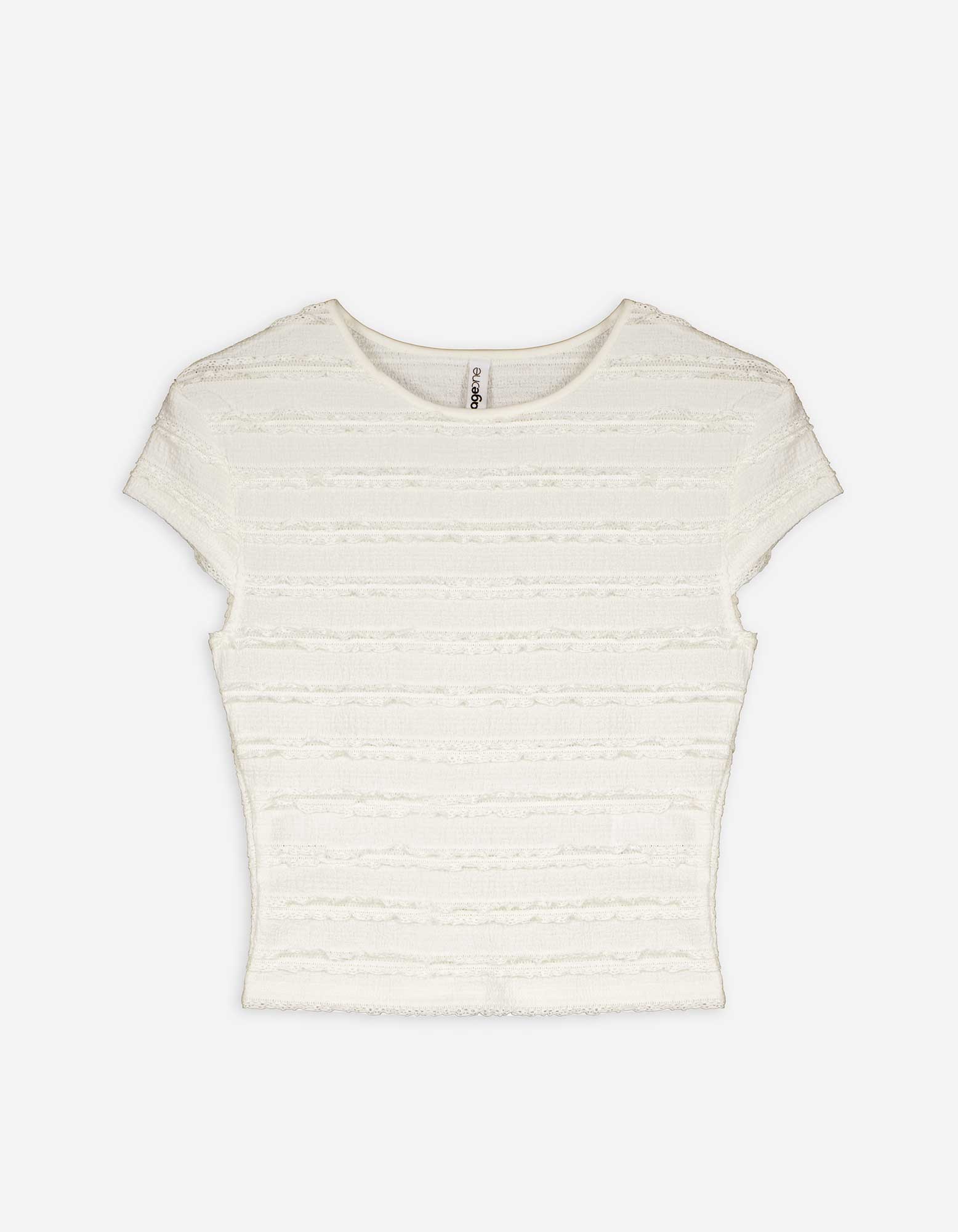 Cropped Shirt - Spitze - weiß