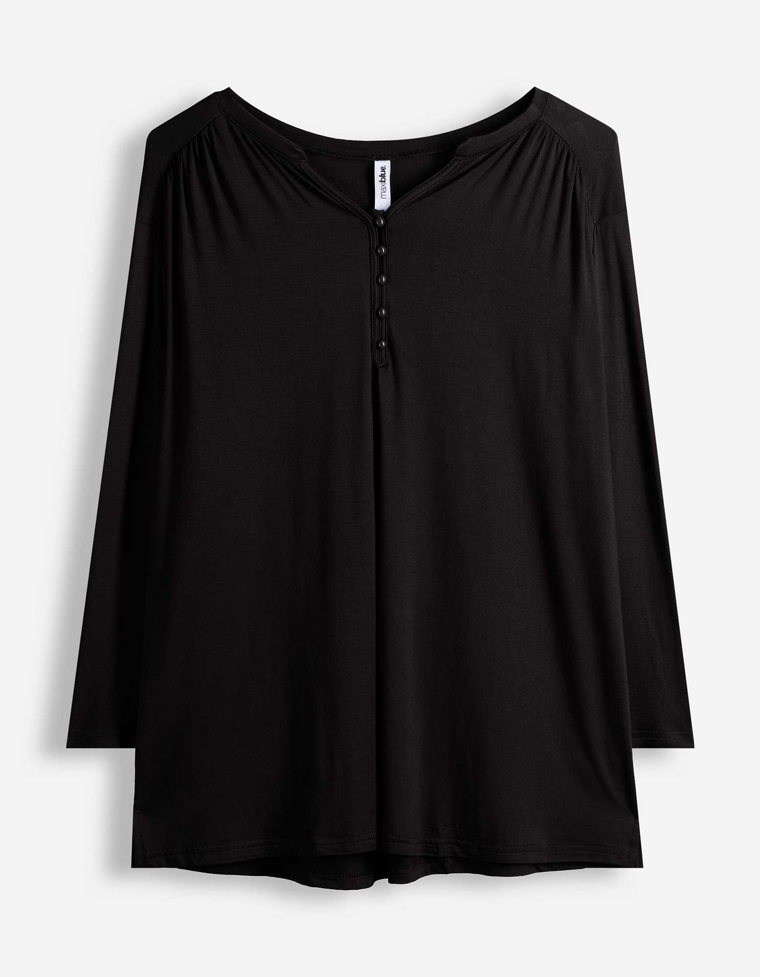 Blouseshirt - Viscosemix - Zwart