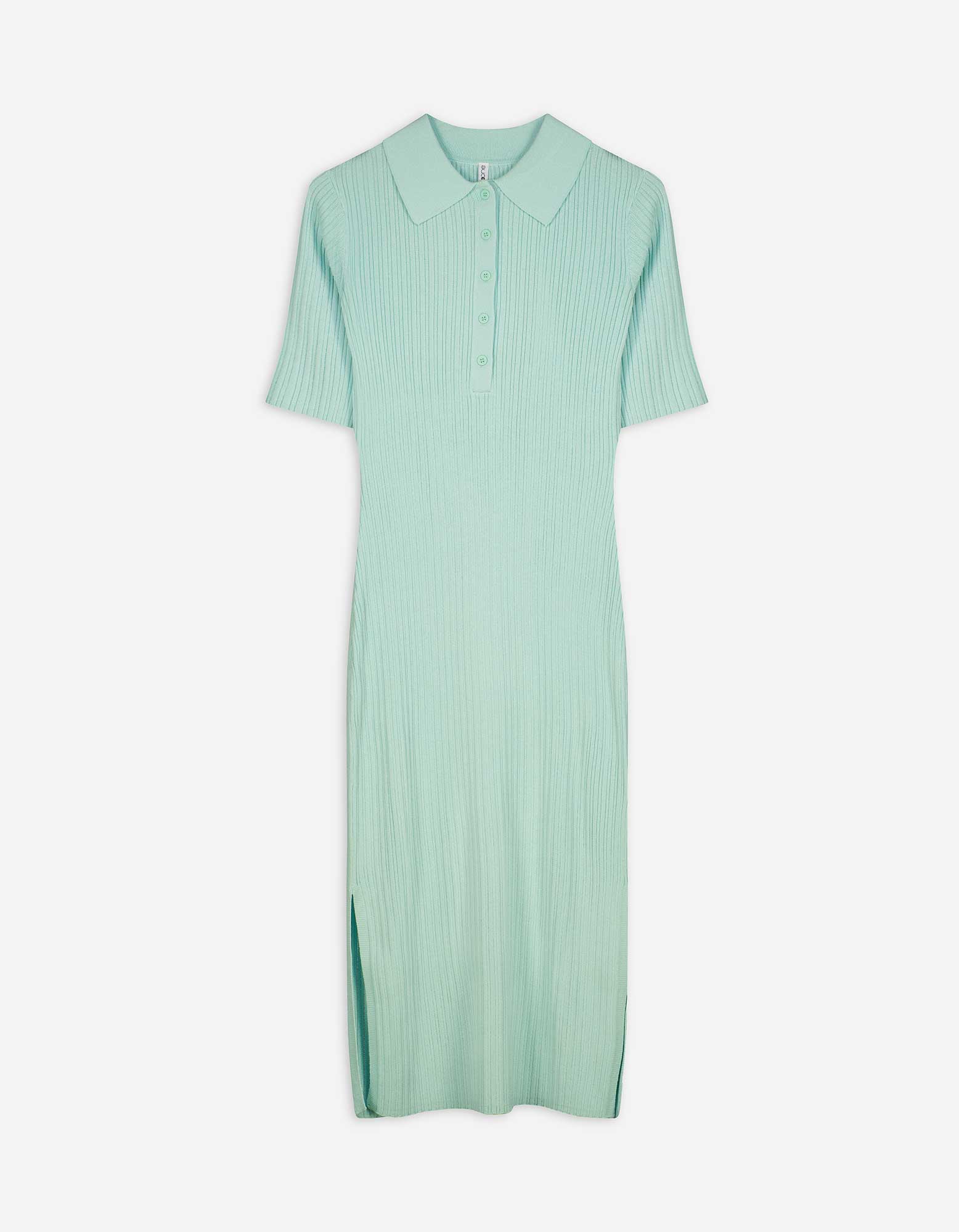 Strickkleid - Rippenstruktur - grün