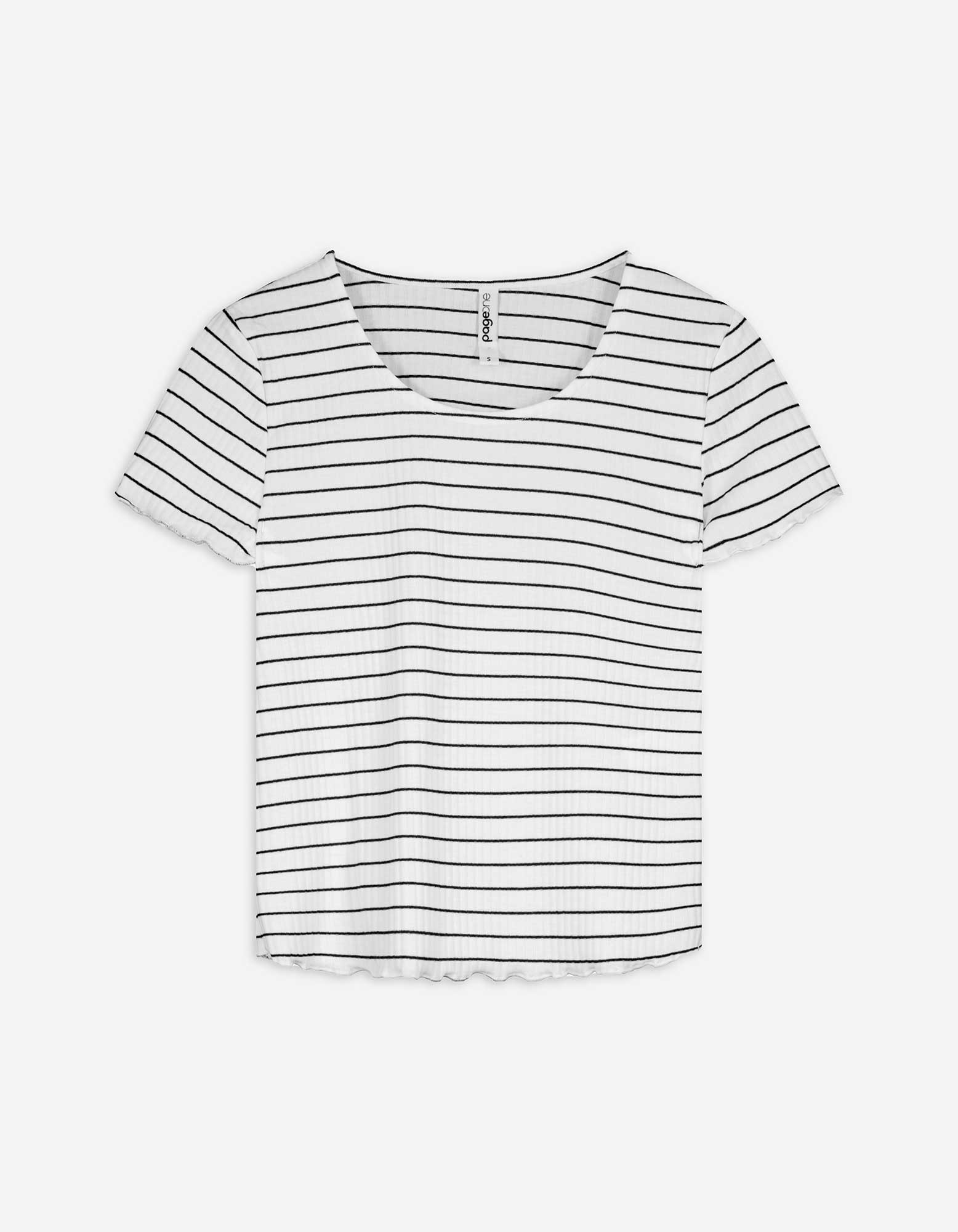 T-Shirt - Feinripp - weiß