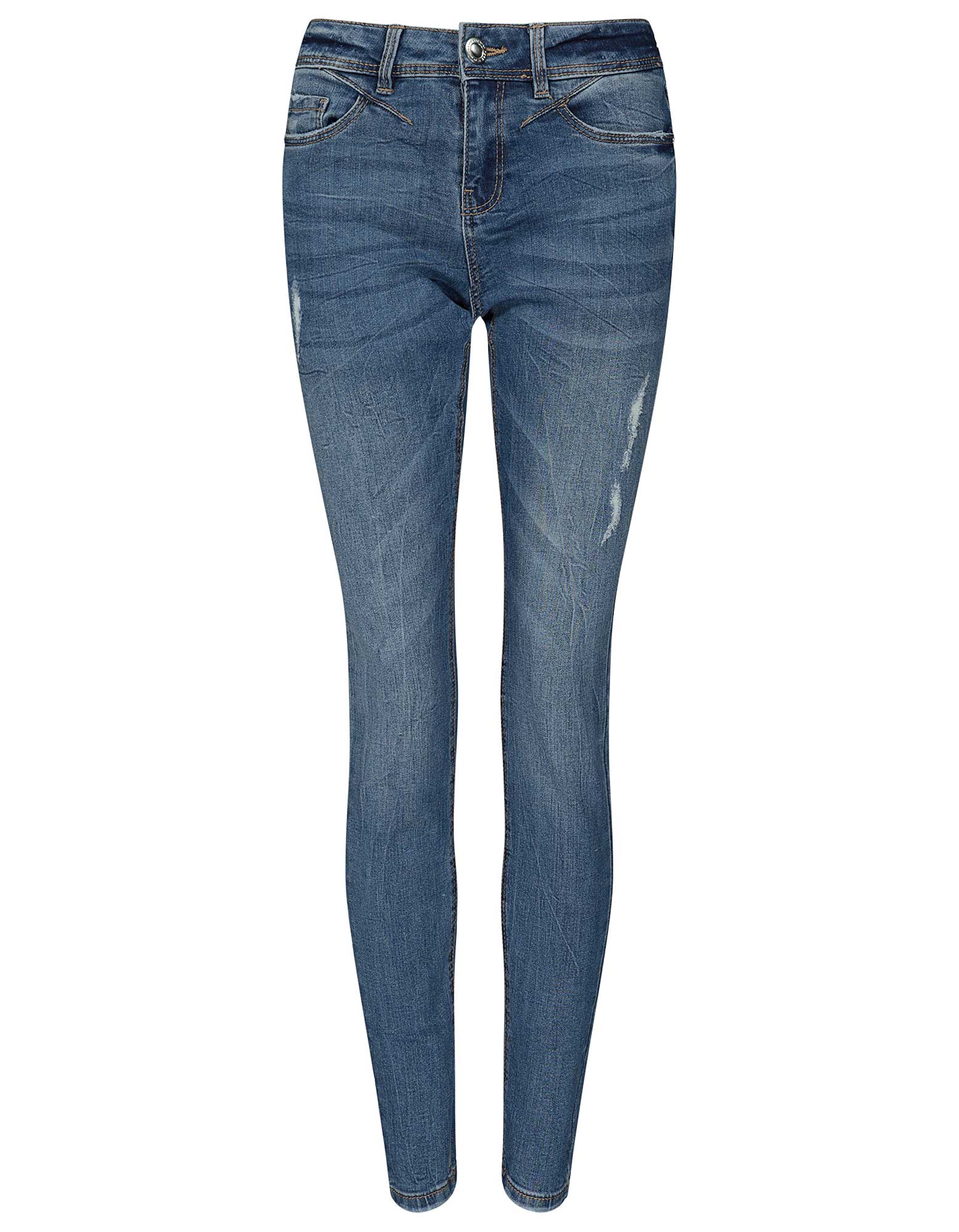 Damen Skinny Fit Jeans im Used-Look 