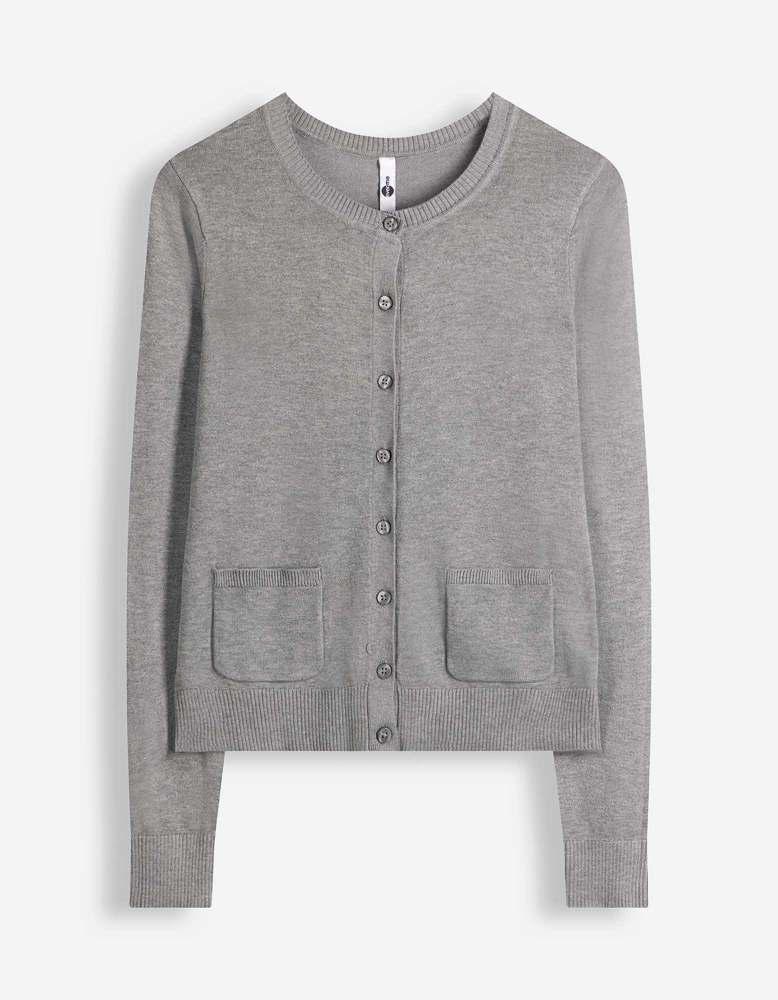 Gebreid vest - Knoopsluiting - grijs