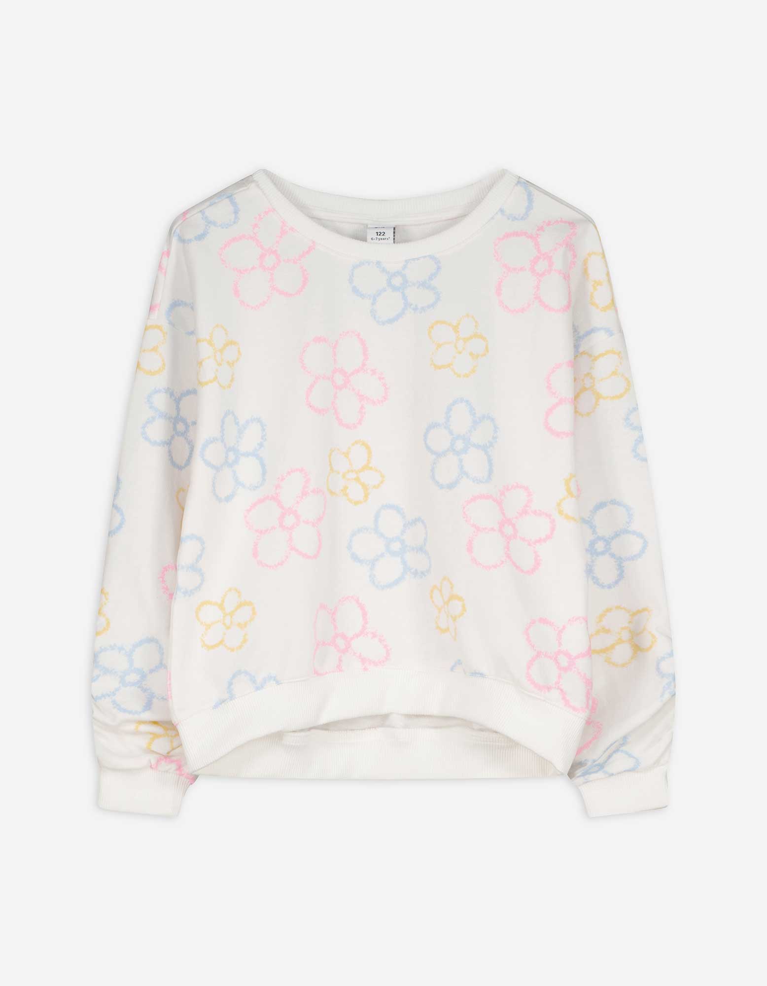 Sweatshirt - Allover-Print - weiß