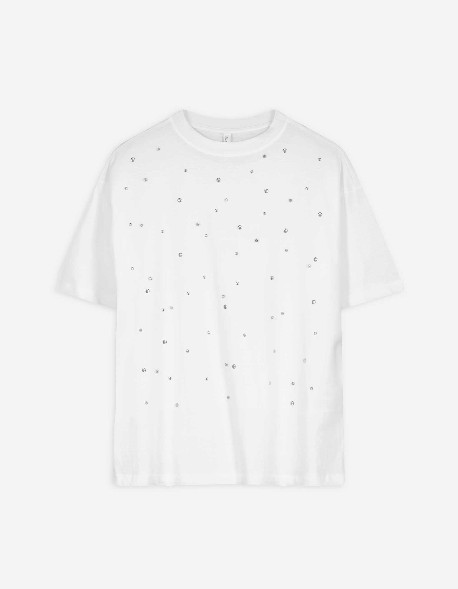 T-Shirt - Nietenbesatz - weiß