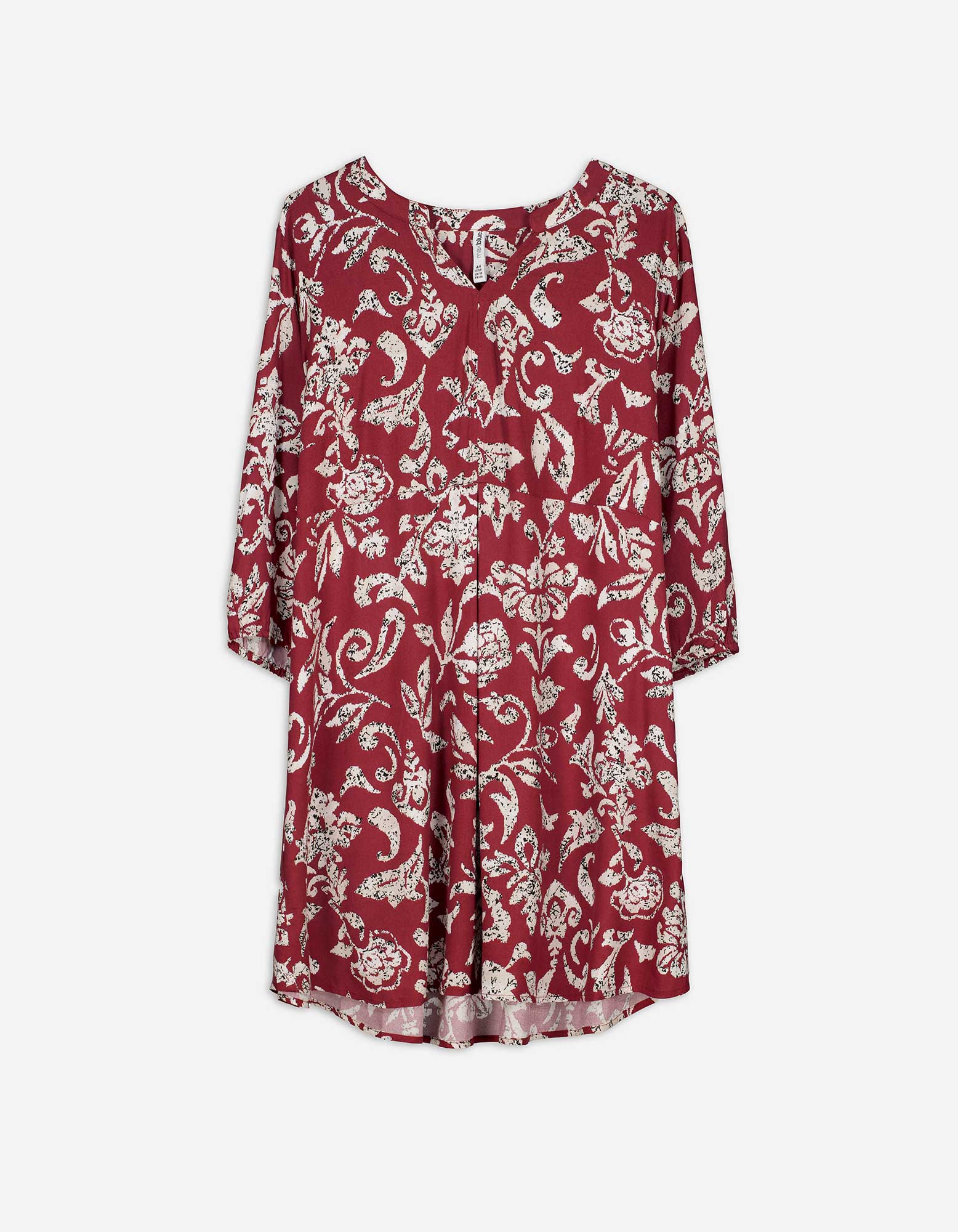 Kleid - Allover-Muster - dunkelrot