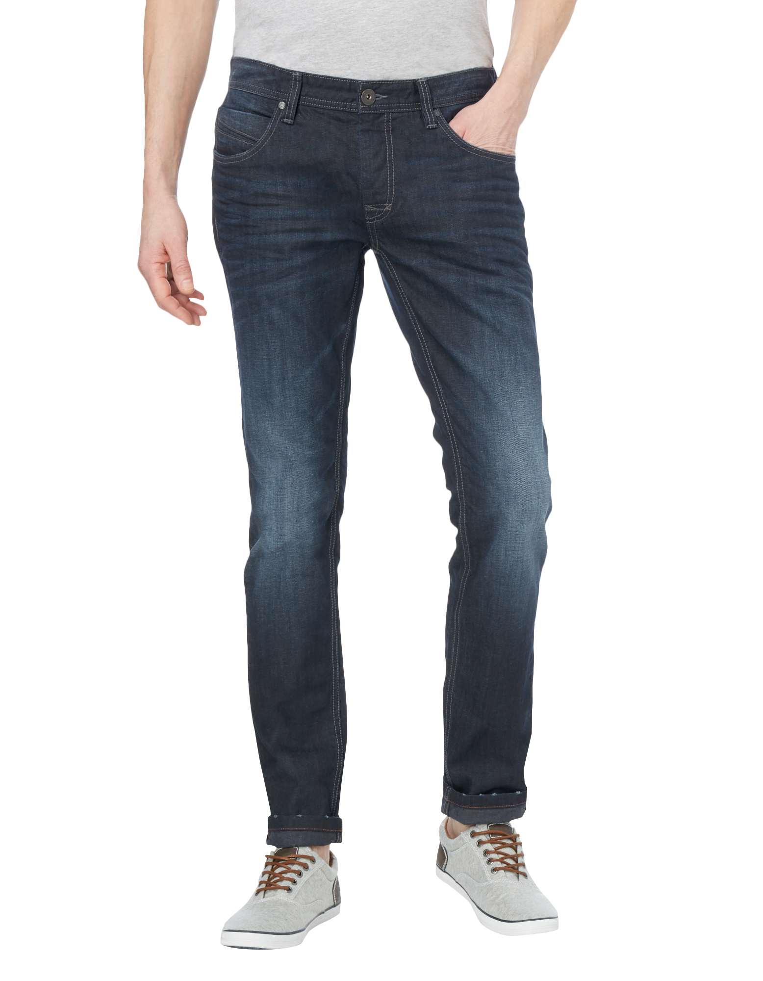 Herren Stone Washed Slim Fit Jeans Takko Fashion