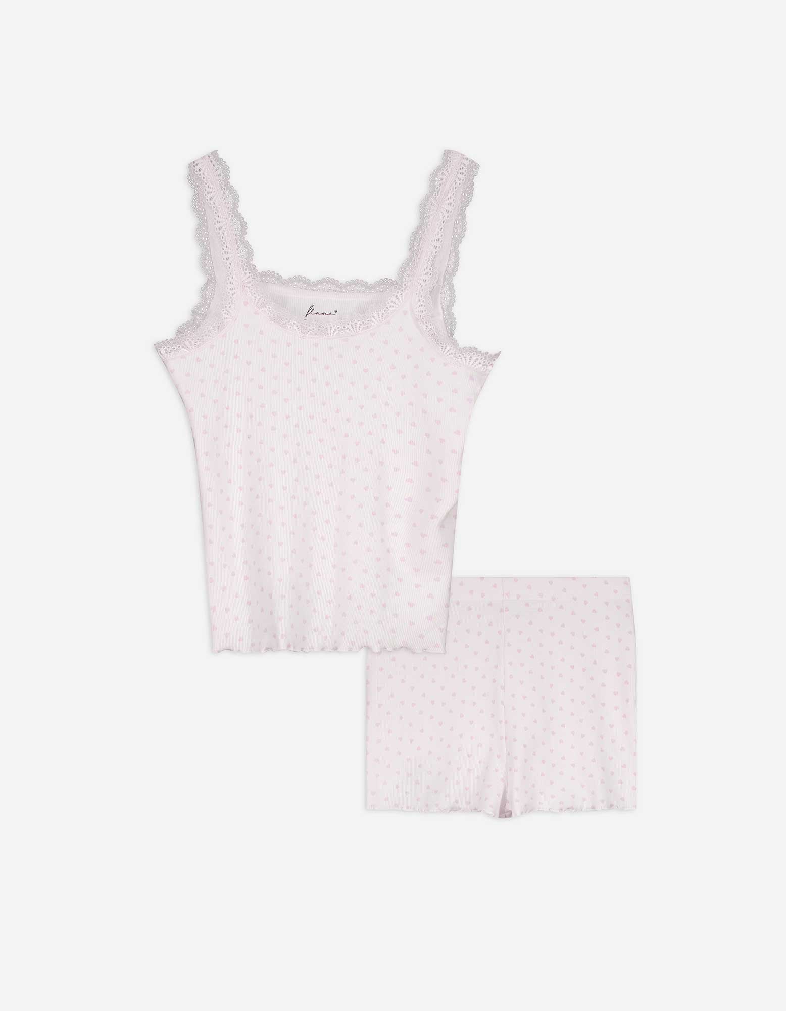 Pyjama Set aus Shirt und Hose - Allover-Print - lila