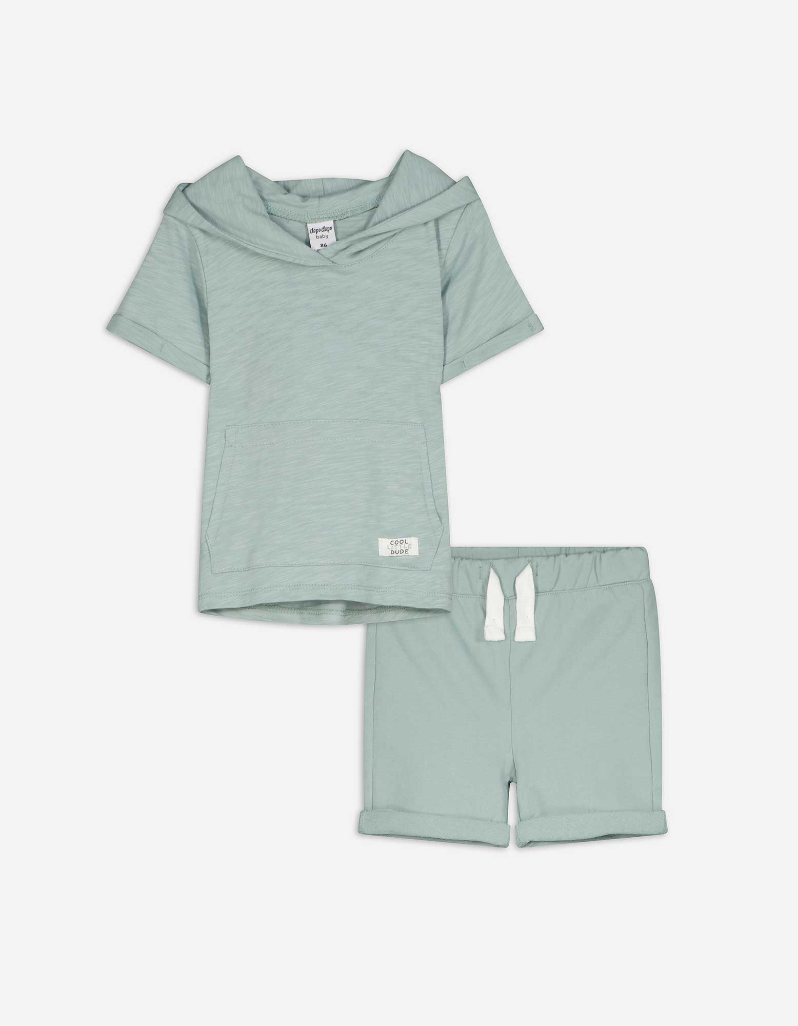 Set aus Shirt und Hose - einfarbig - türkis