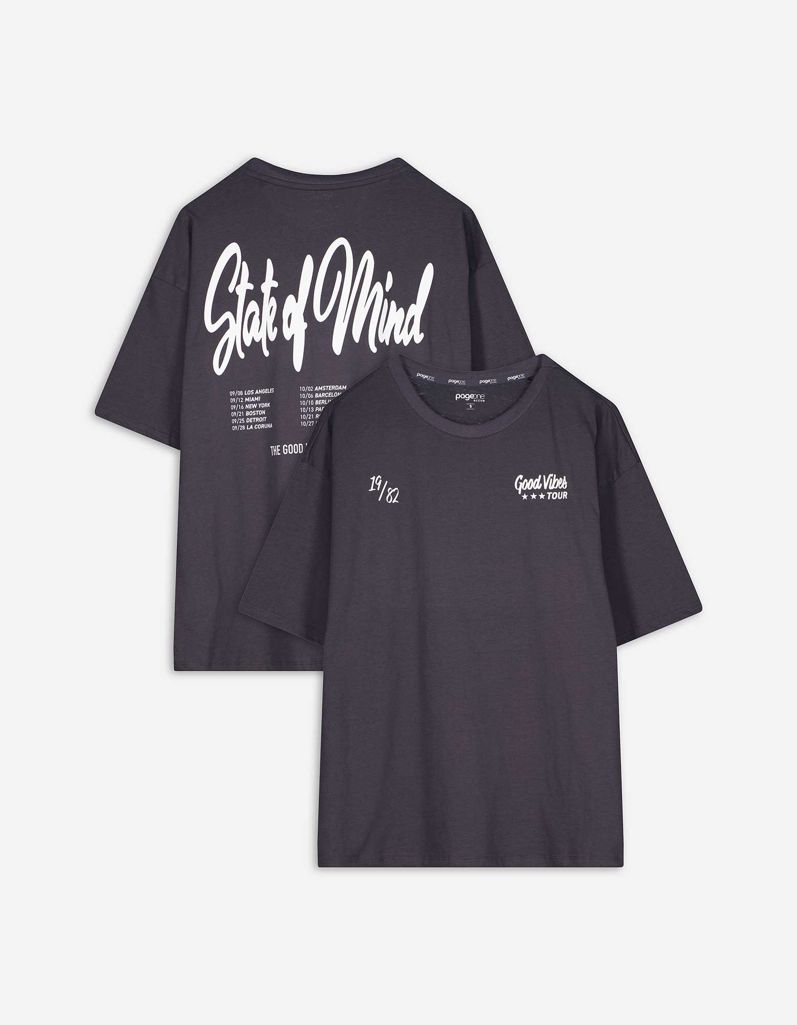 T-Shirt - einfarbig - dunkelgrau