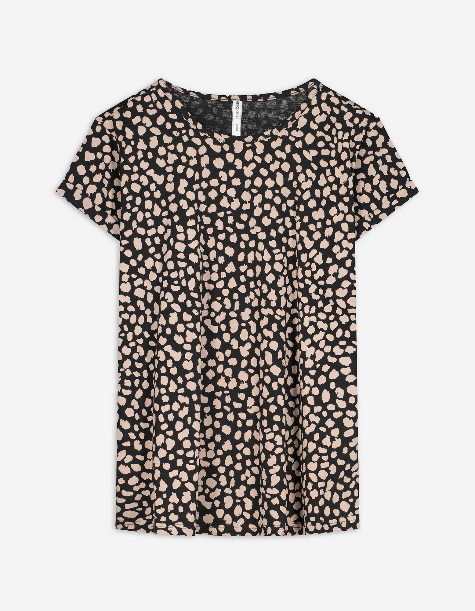 T-Shirt - Allover-Muster - schwarz