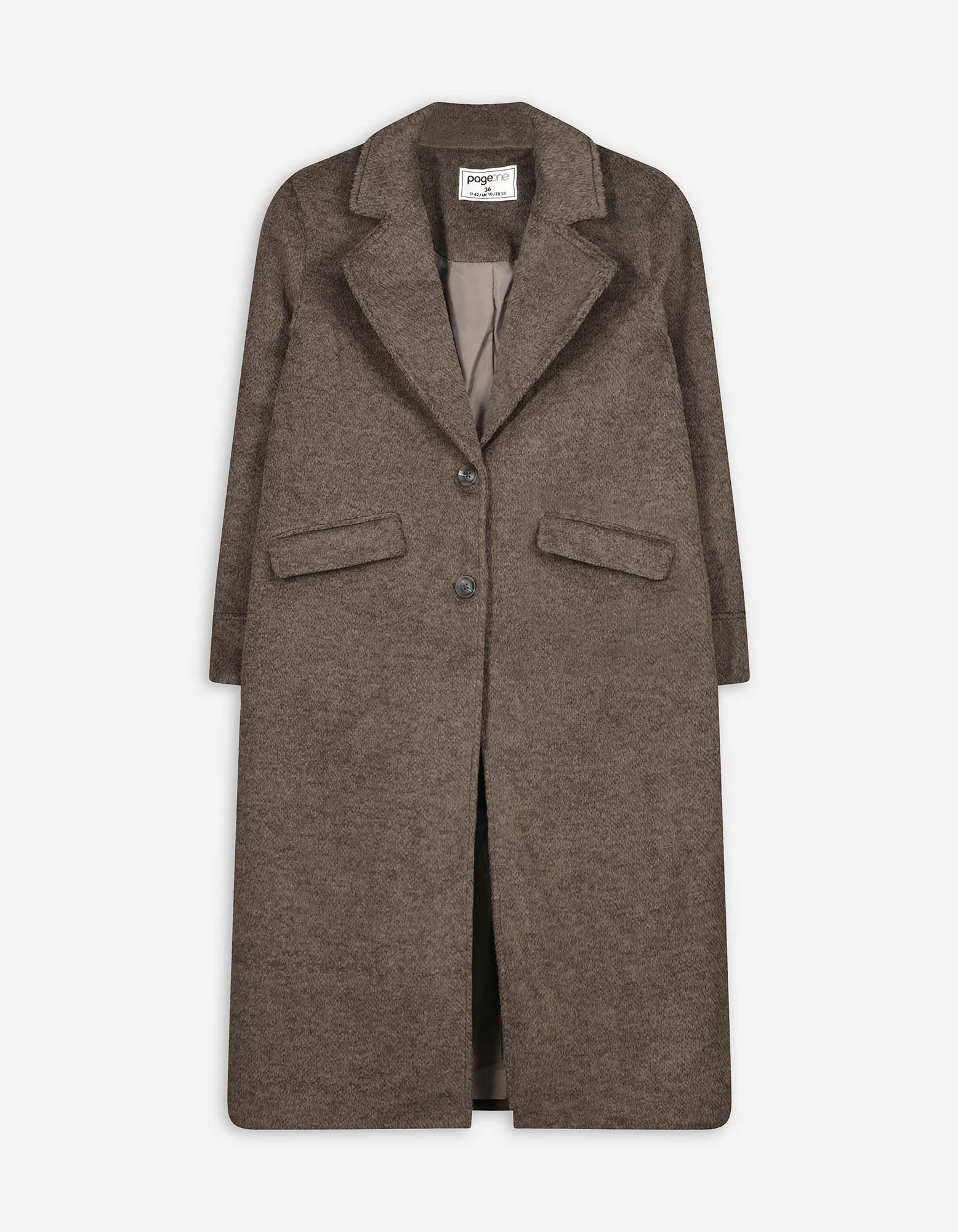Mantel - Wol look - bruin