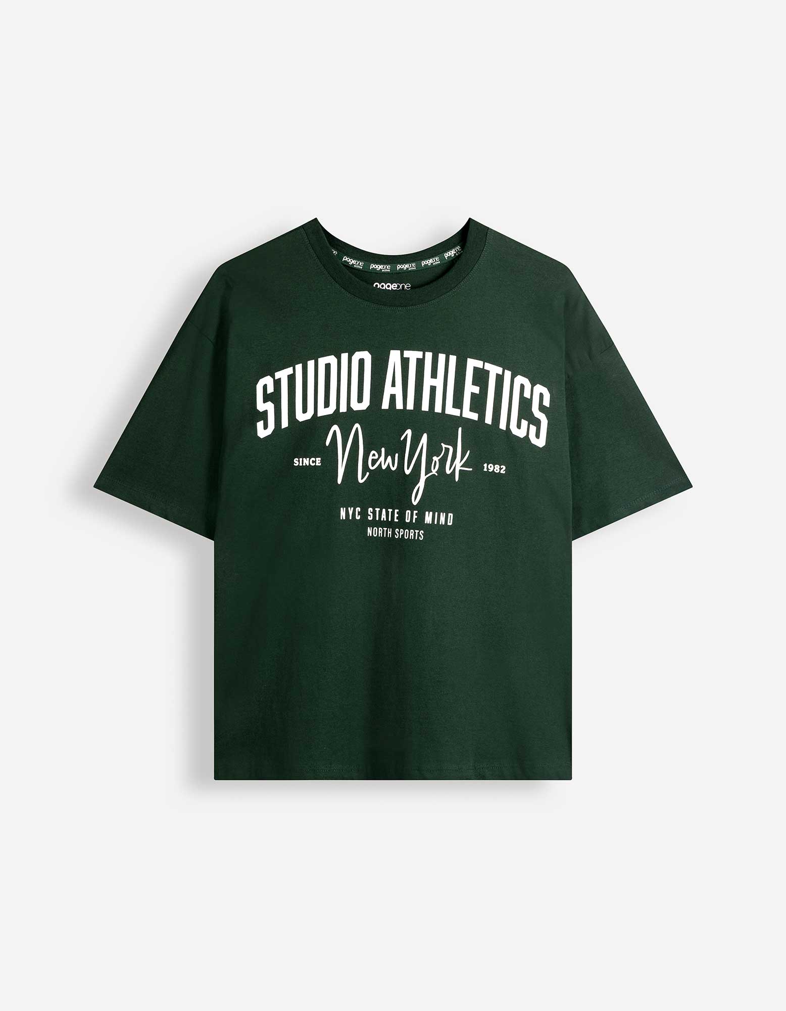 T-shirt - Katoen - Donkergroen