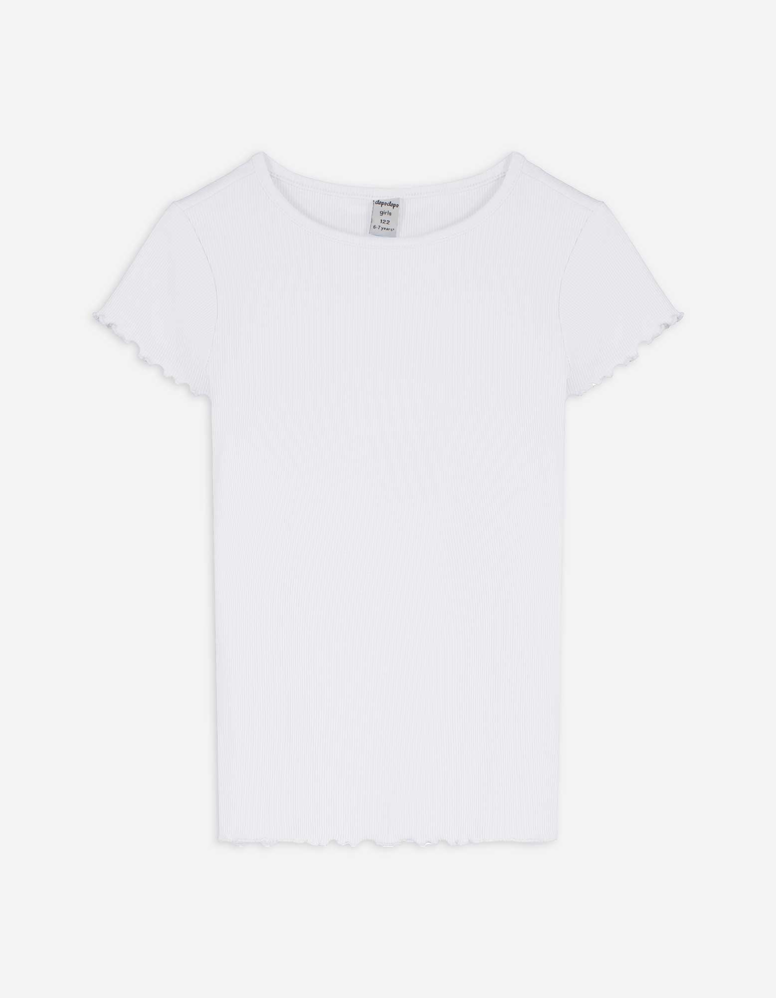 T-Shirt - Rippenstruktur - weiß
