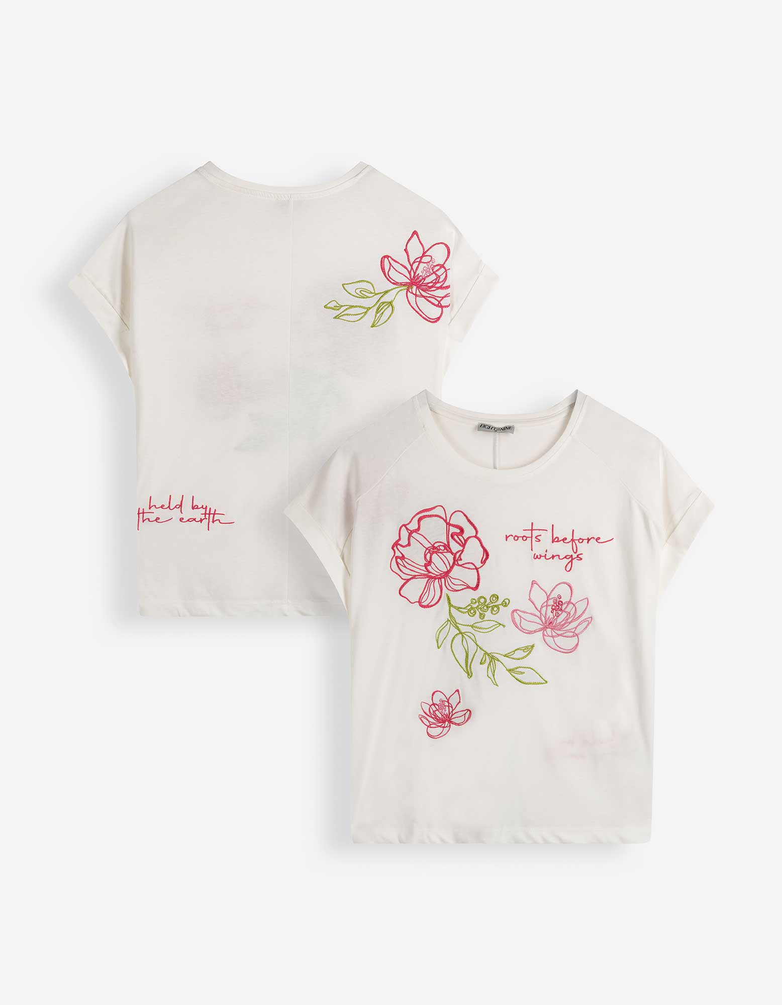 T-shirt - Borduursel - Off-White