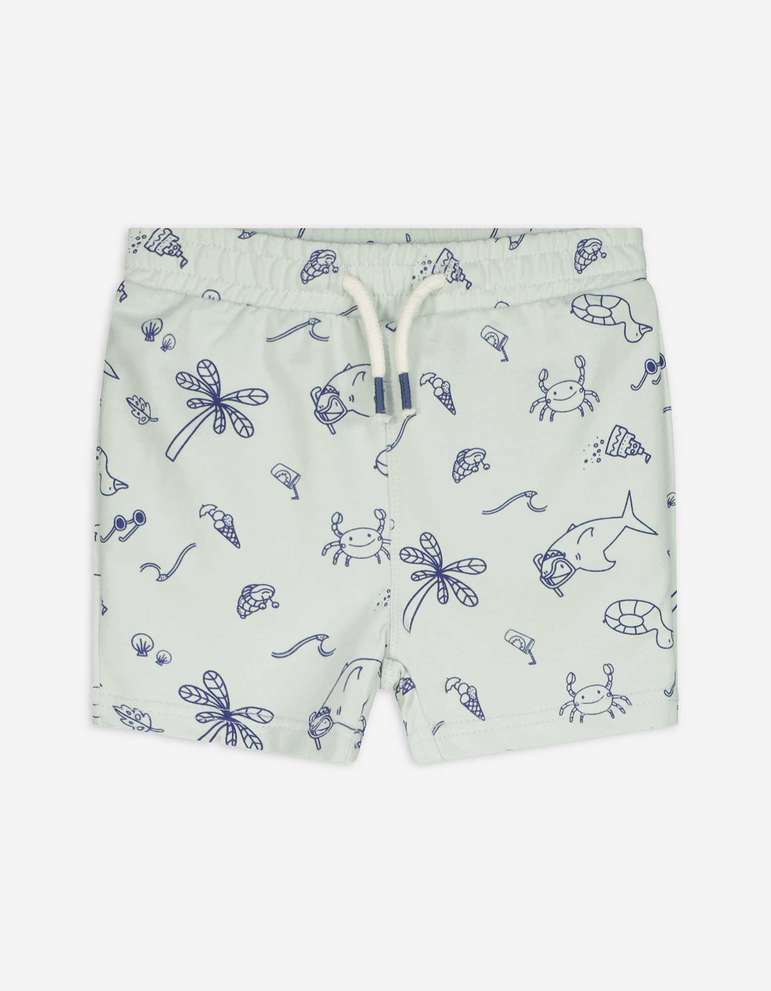 Shorts - Allover-Muster - hellgrün