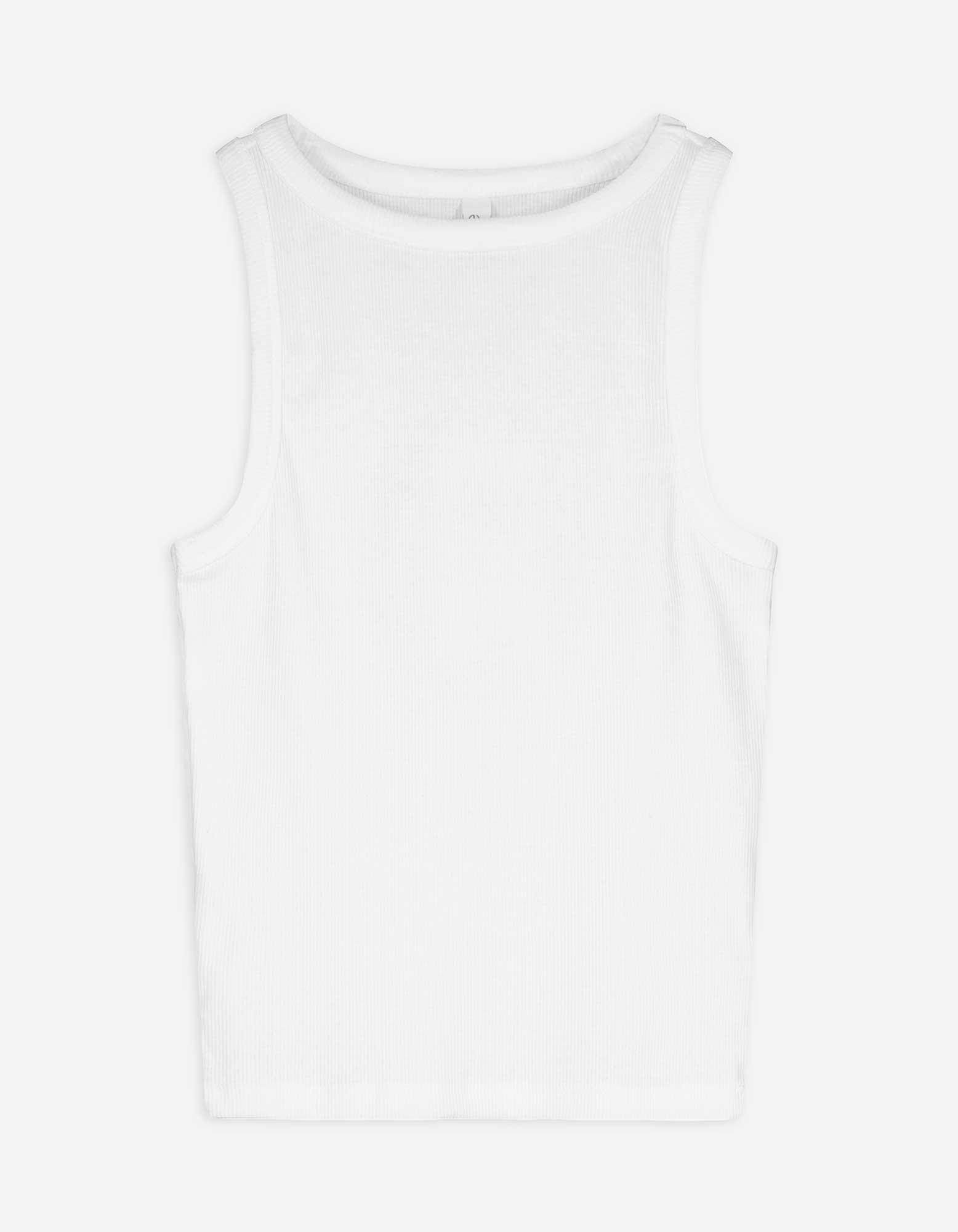 Cropped Top - einfarbig - weiß