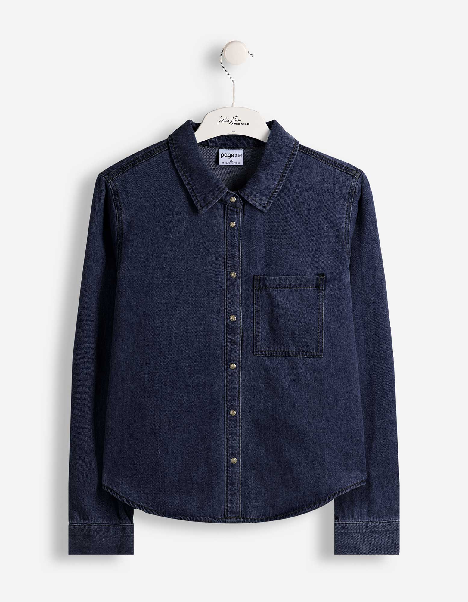 Denim overhemd - Overhemd kraag - Donkerblauw