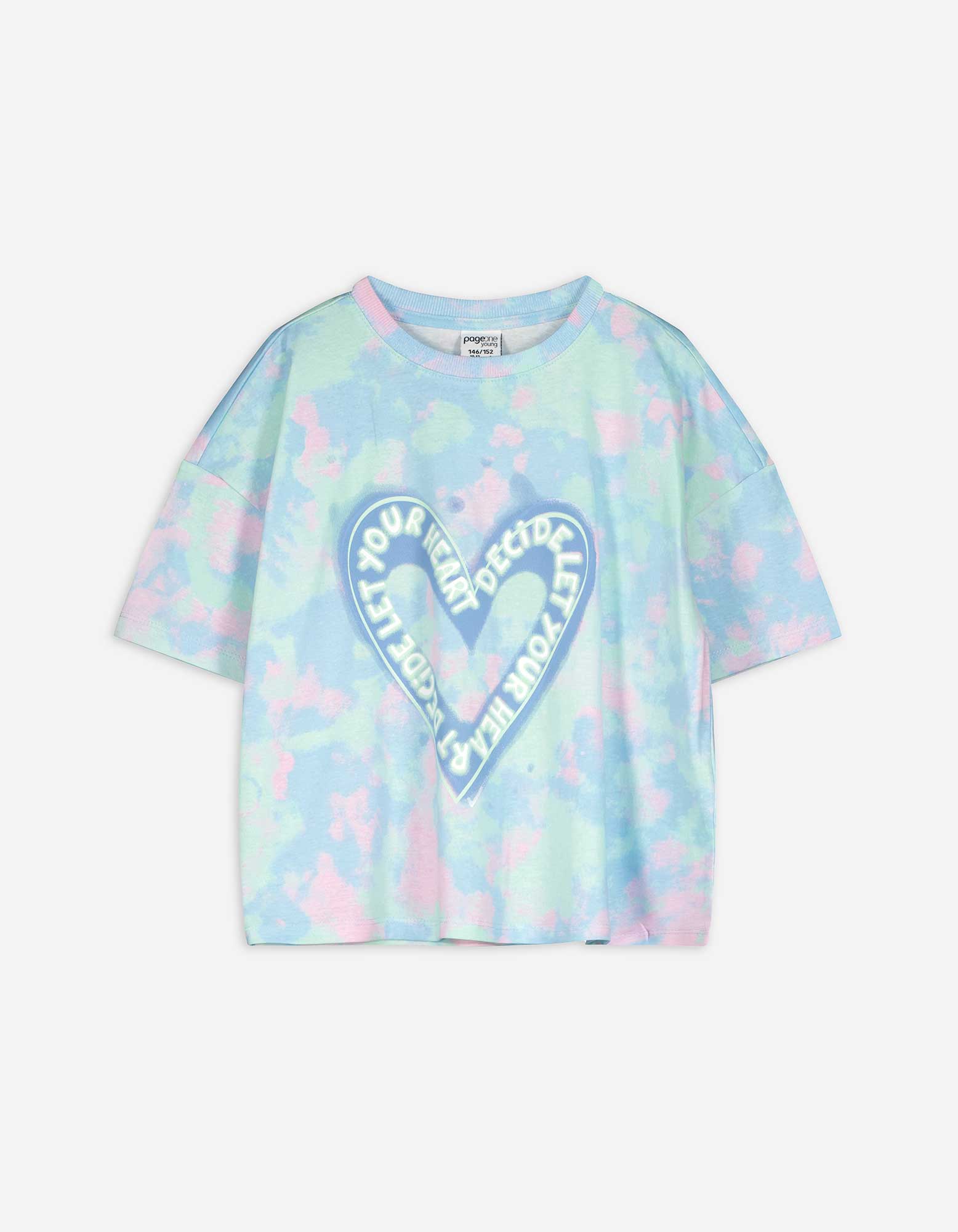 T-Shirt - Batikmuster - hellblau