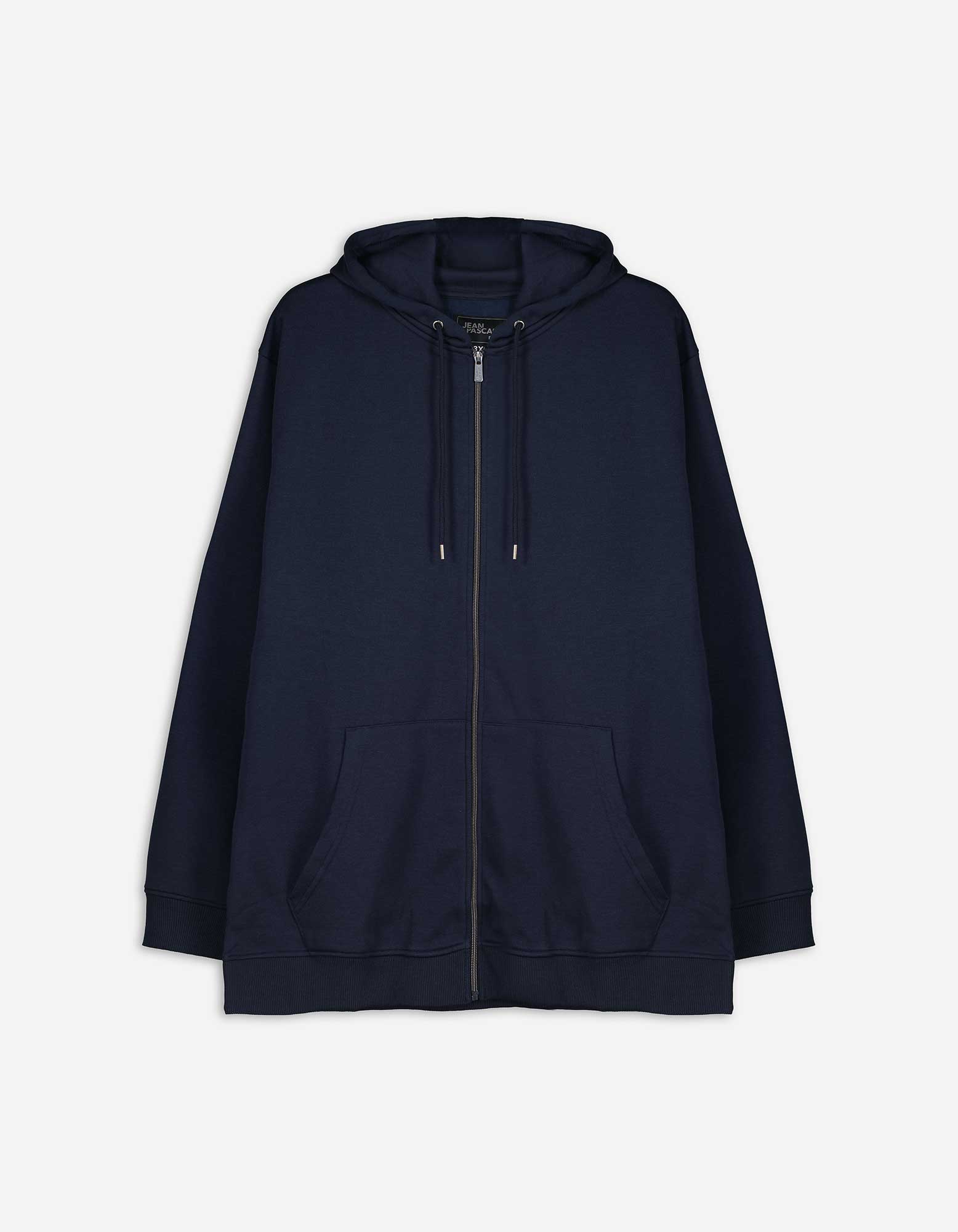 Sweatjacke - einfarbig - dunkelblau