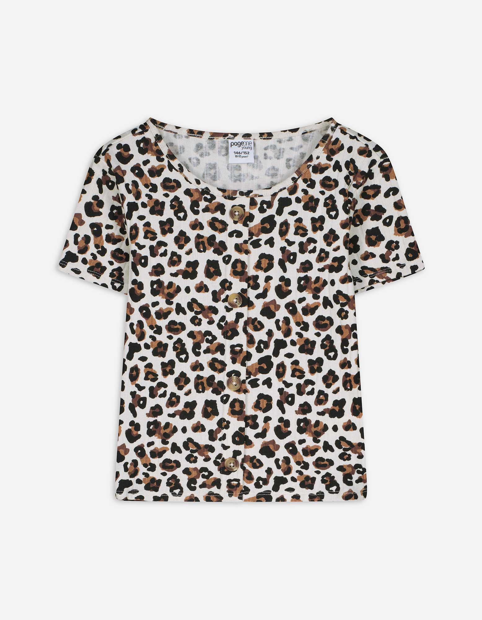 T-Shirt - Leopardenmuster - weiß