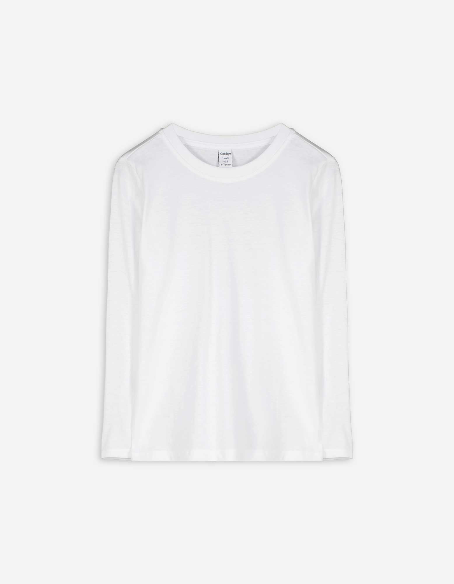 Langarmshirt - Baumwolle - weiß