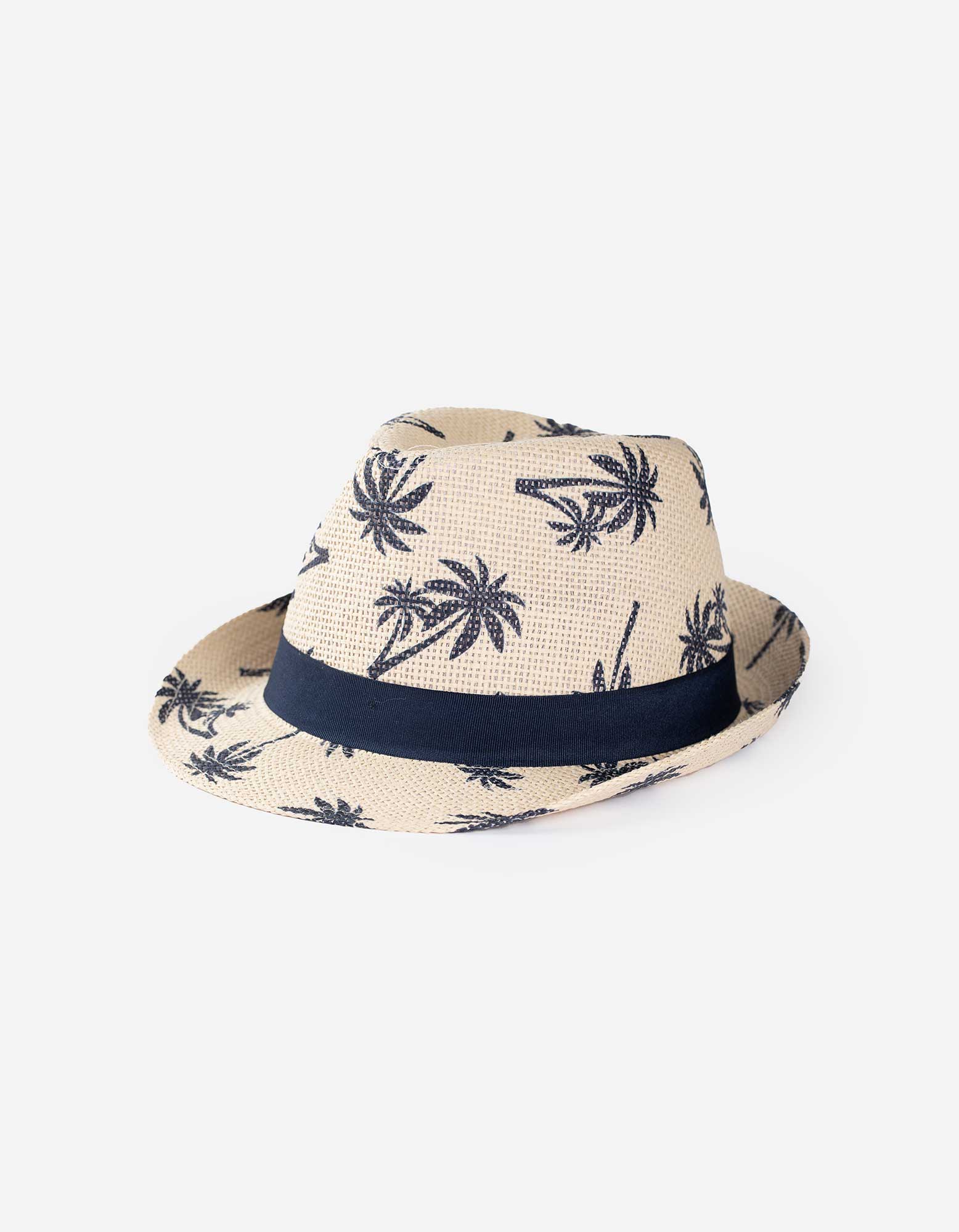 Strohhut - Allover-Print - beige