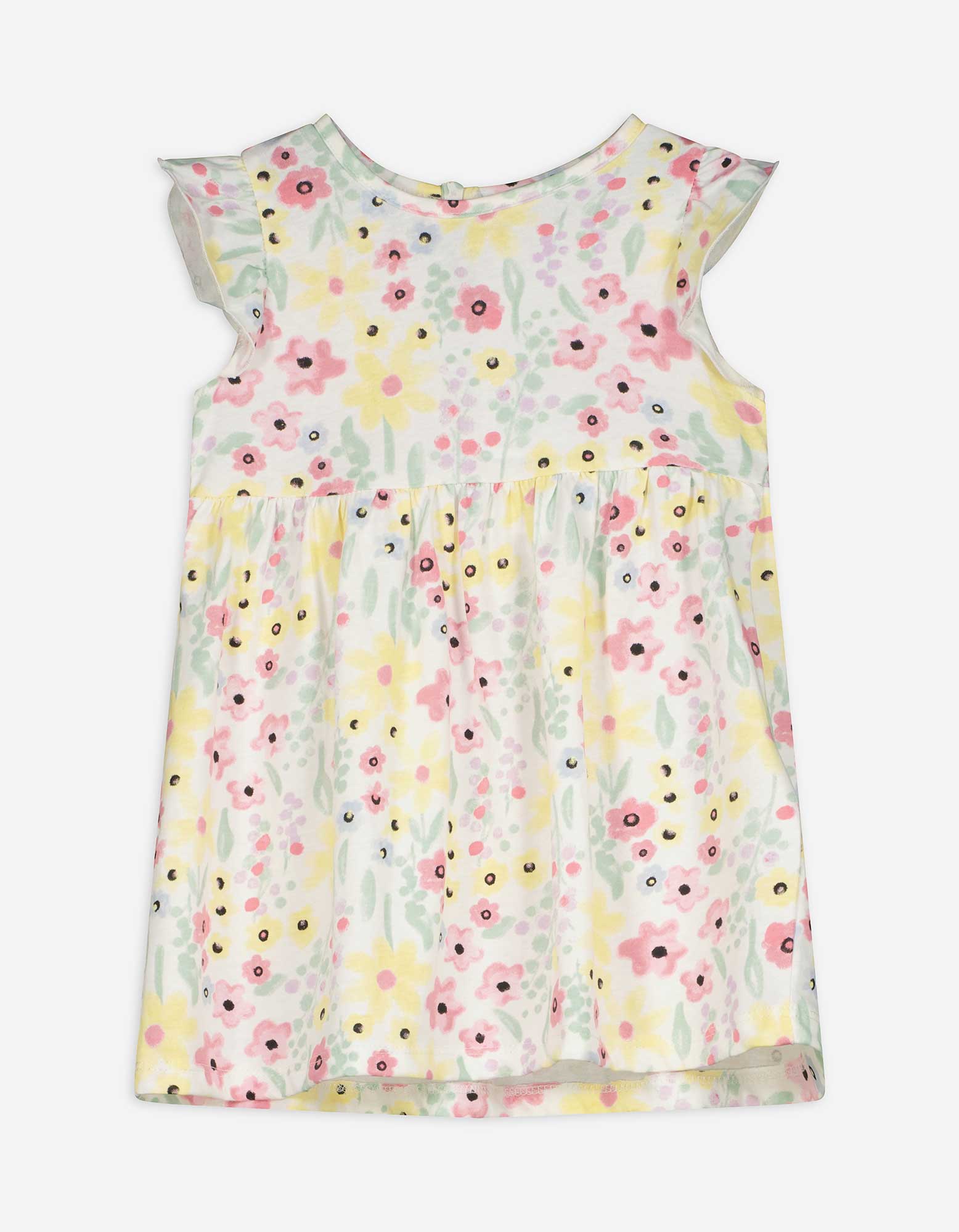 Kleid in A-Linie - Allover-Muster - weiß