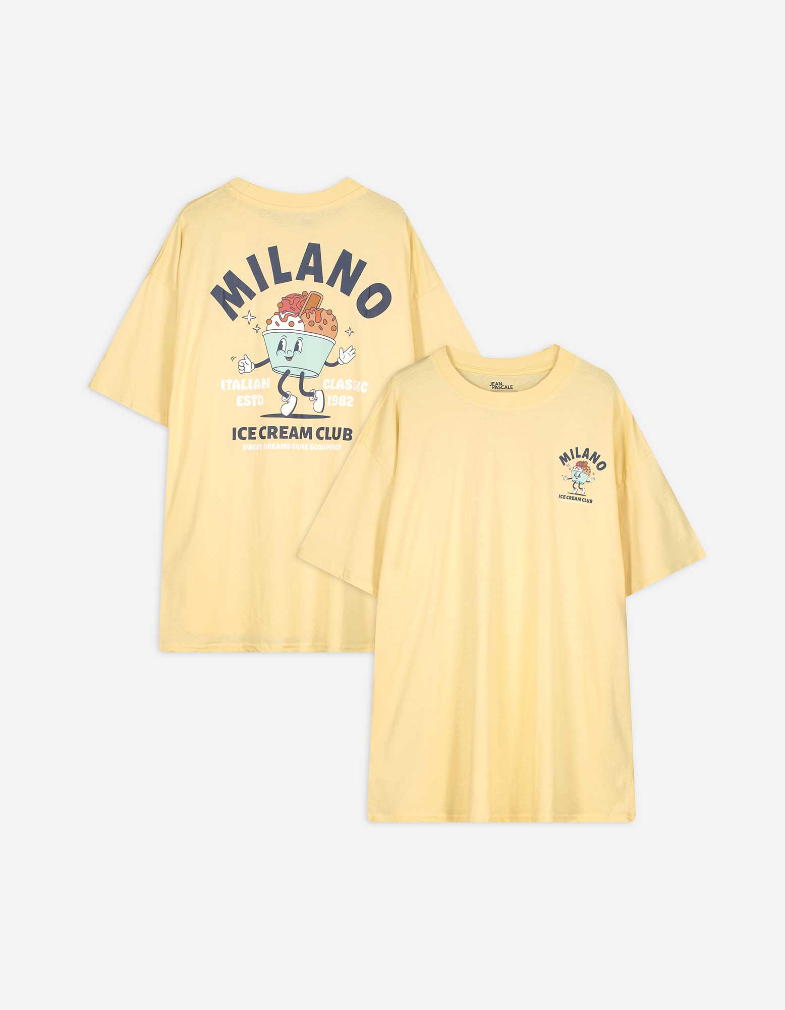 T-Shirt - Rückenprint - hellgelb