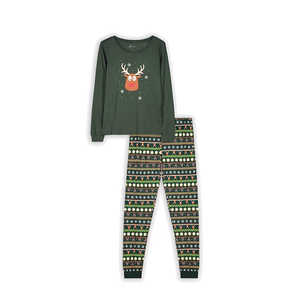 Set pigiama composto da maglietta a maniche lunghe e pantaloni - Natale -  Takko Fashion