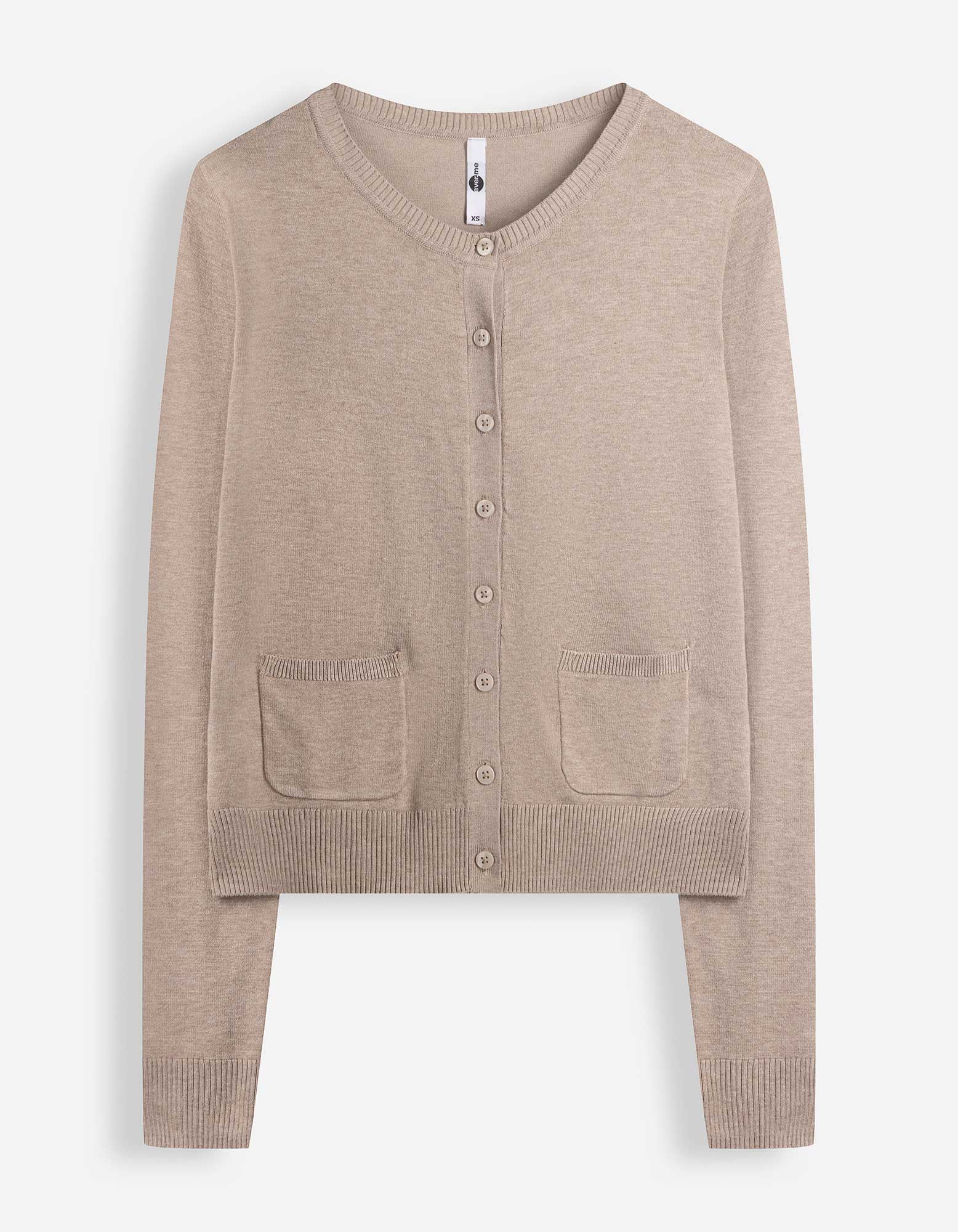 Gebreid vest - Knoopsluiting - Beige