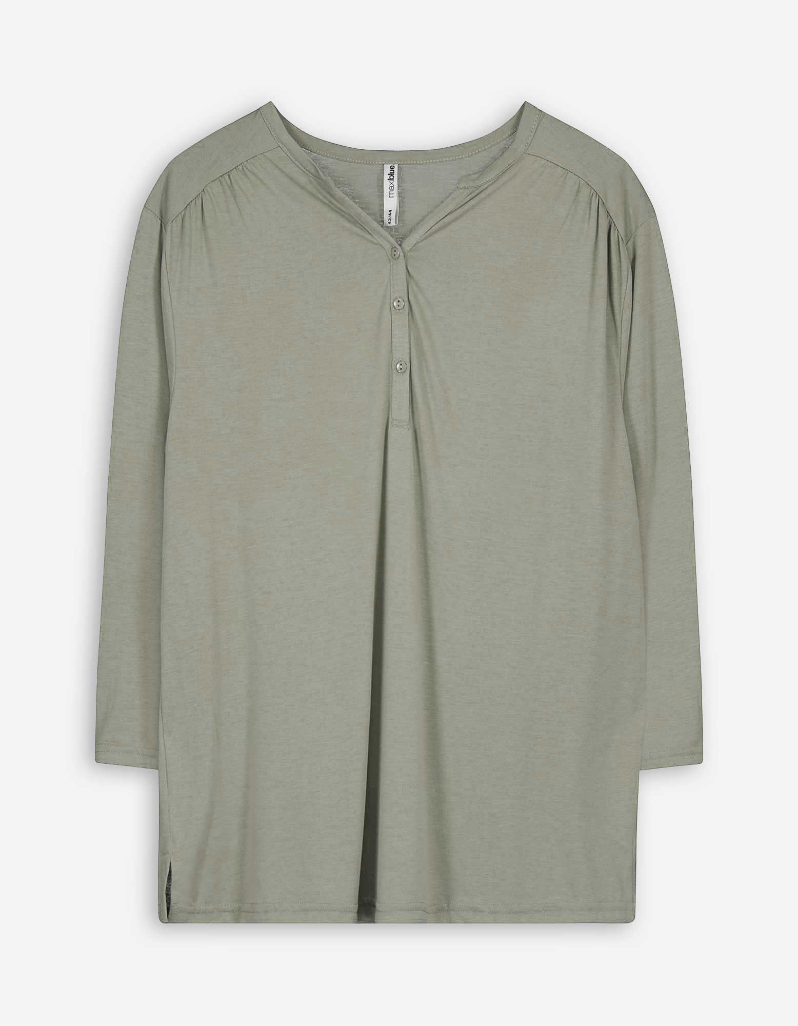 Langarmshirt - Viskose-Anteil - dunkelgrün