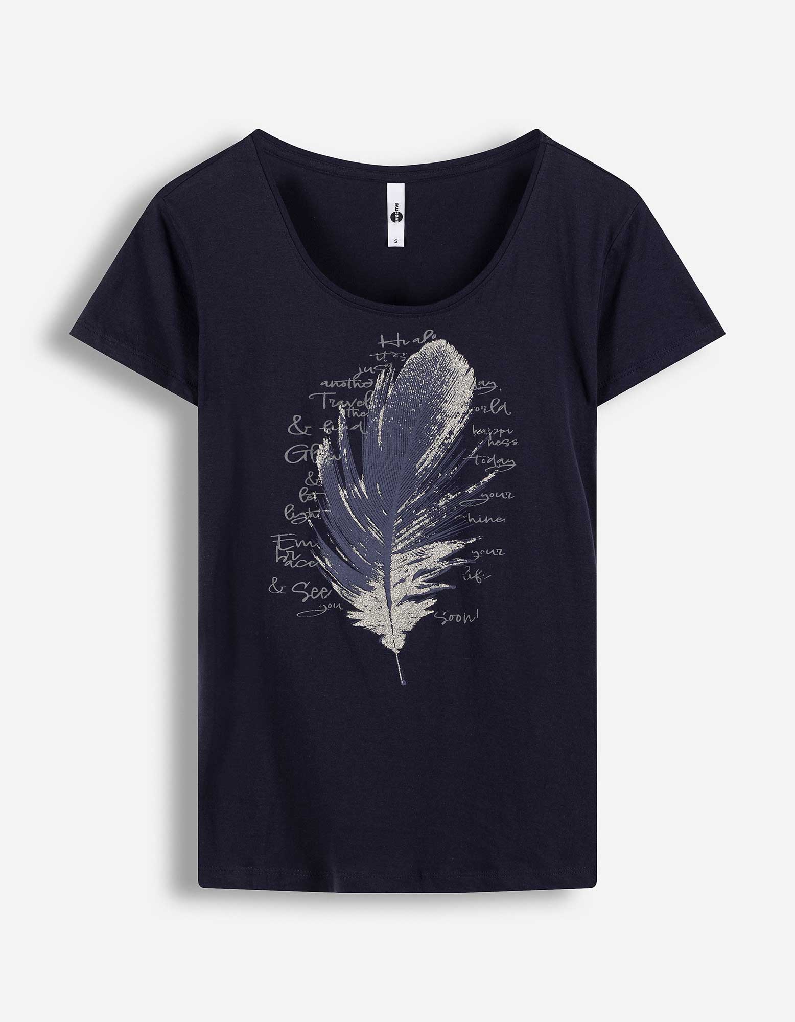 T-shirt - Print - Donkerblauw