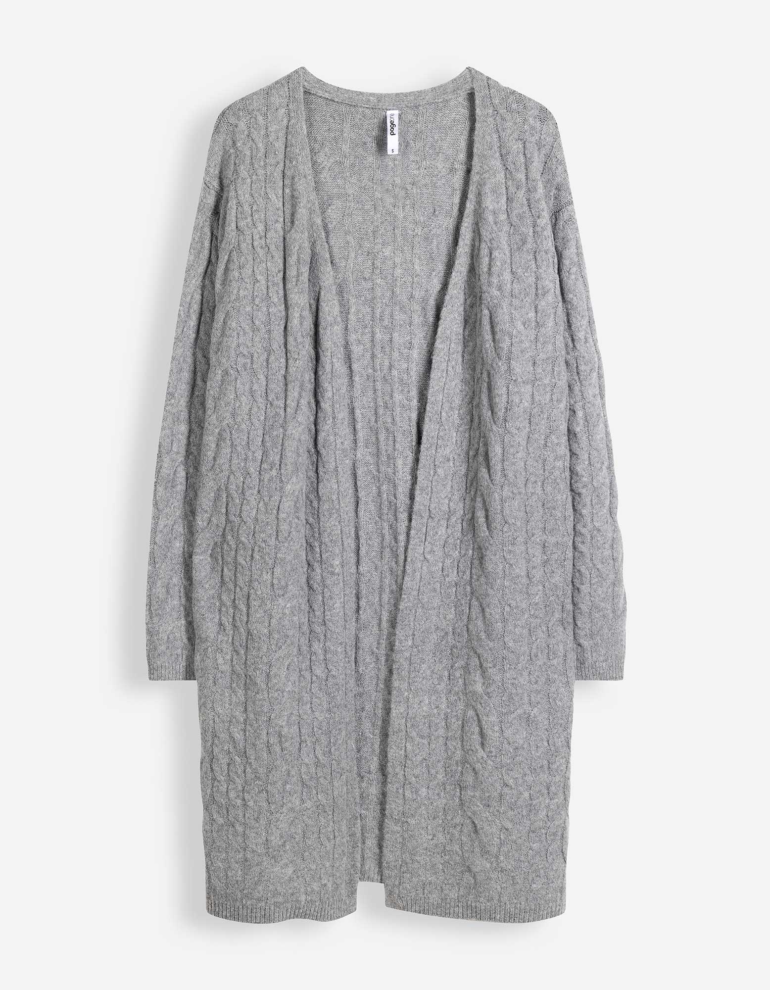 Lang vest - kabelpatroon - grijs