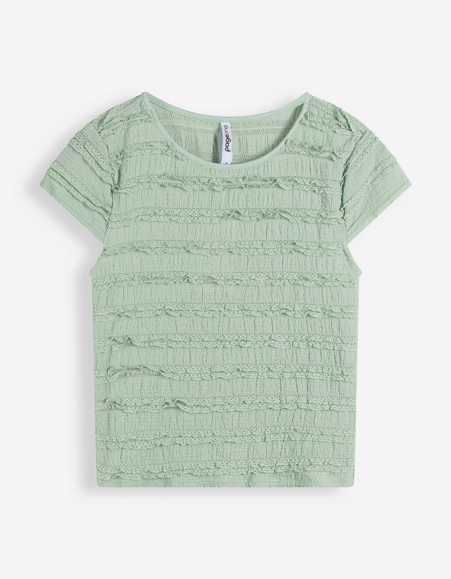 Cropped shirt - kort - Mintgroen
