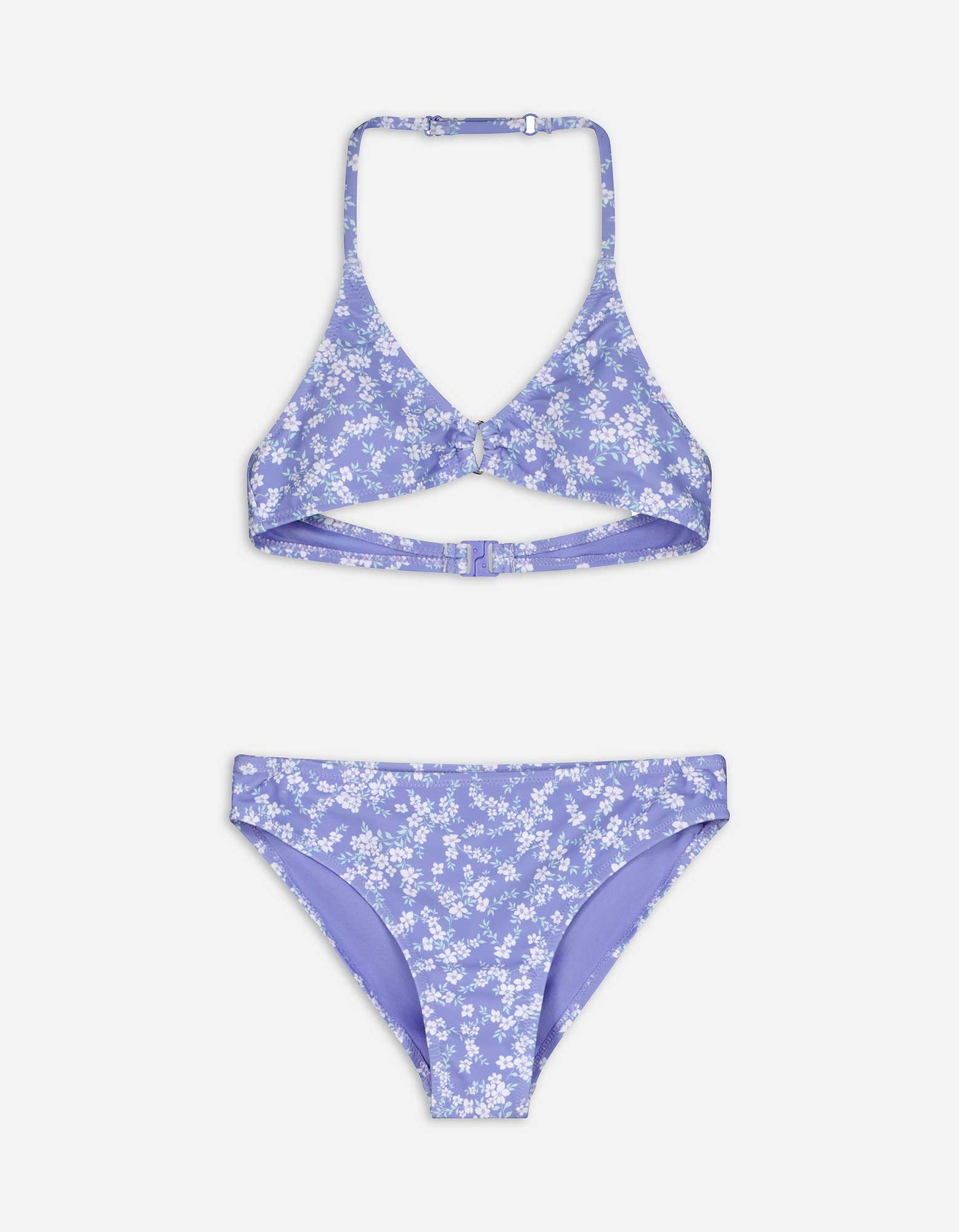 Set aus Bikinitop und Bikinislip - Allover-Print - lila