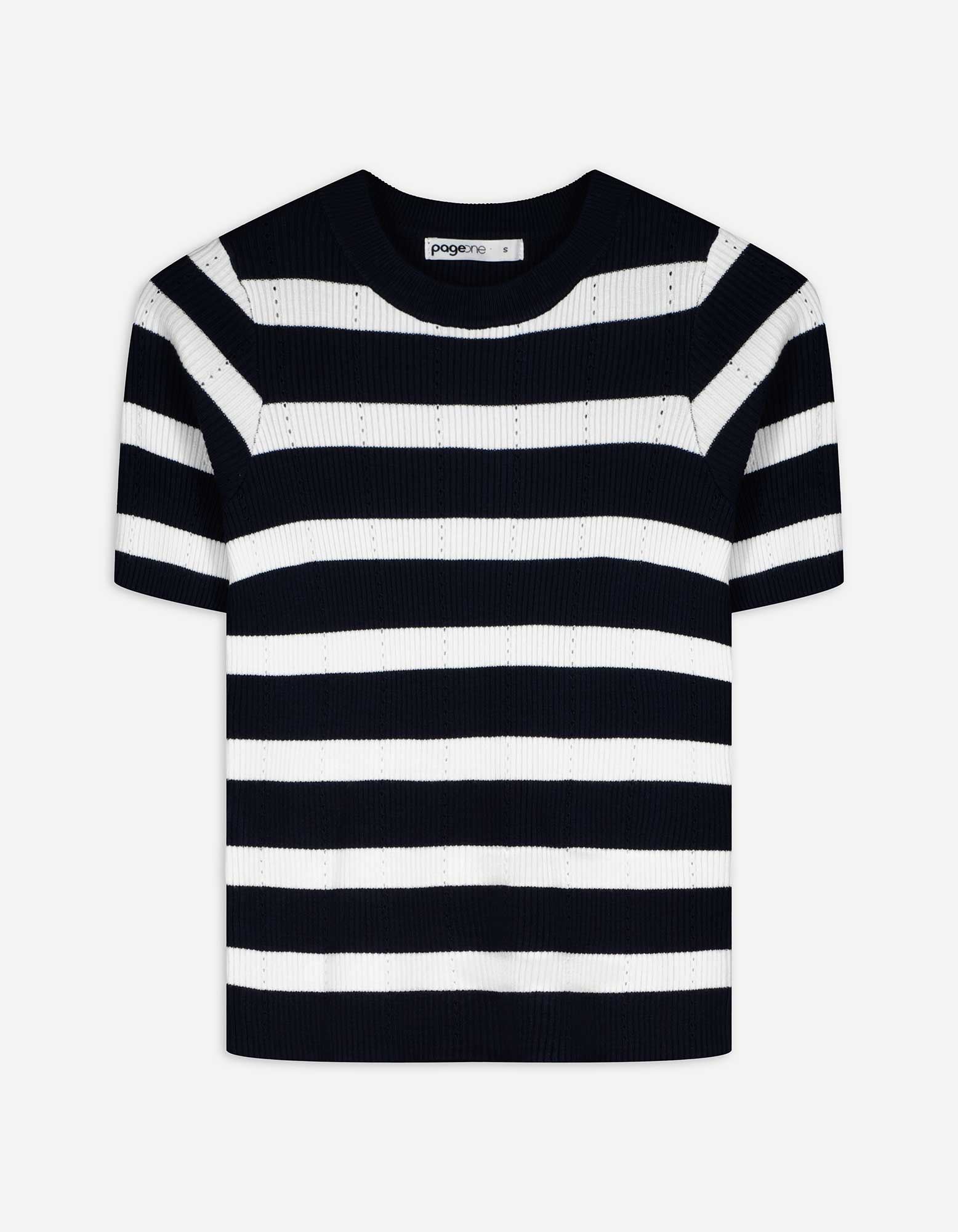 Strickshirt - Rippenstruktur - dunkelblau