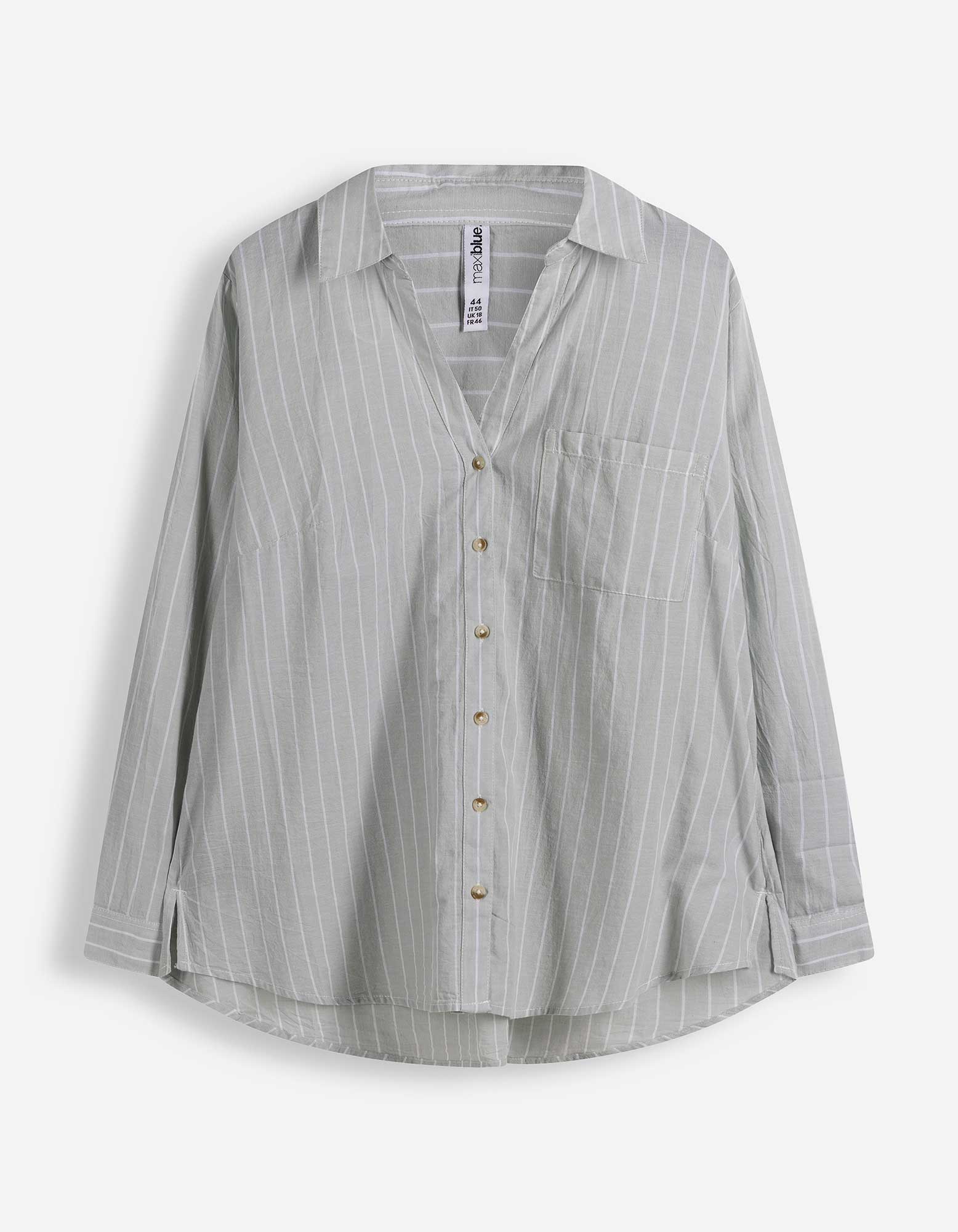 Overhemdblouse - Strepen - Limoengroen