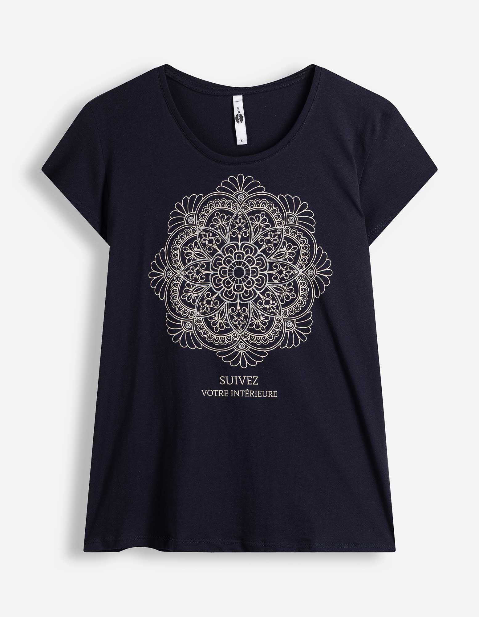 T-shirt - Glitterprint - Donkerblauw