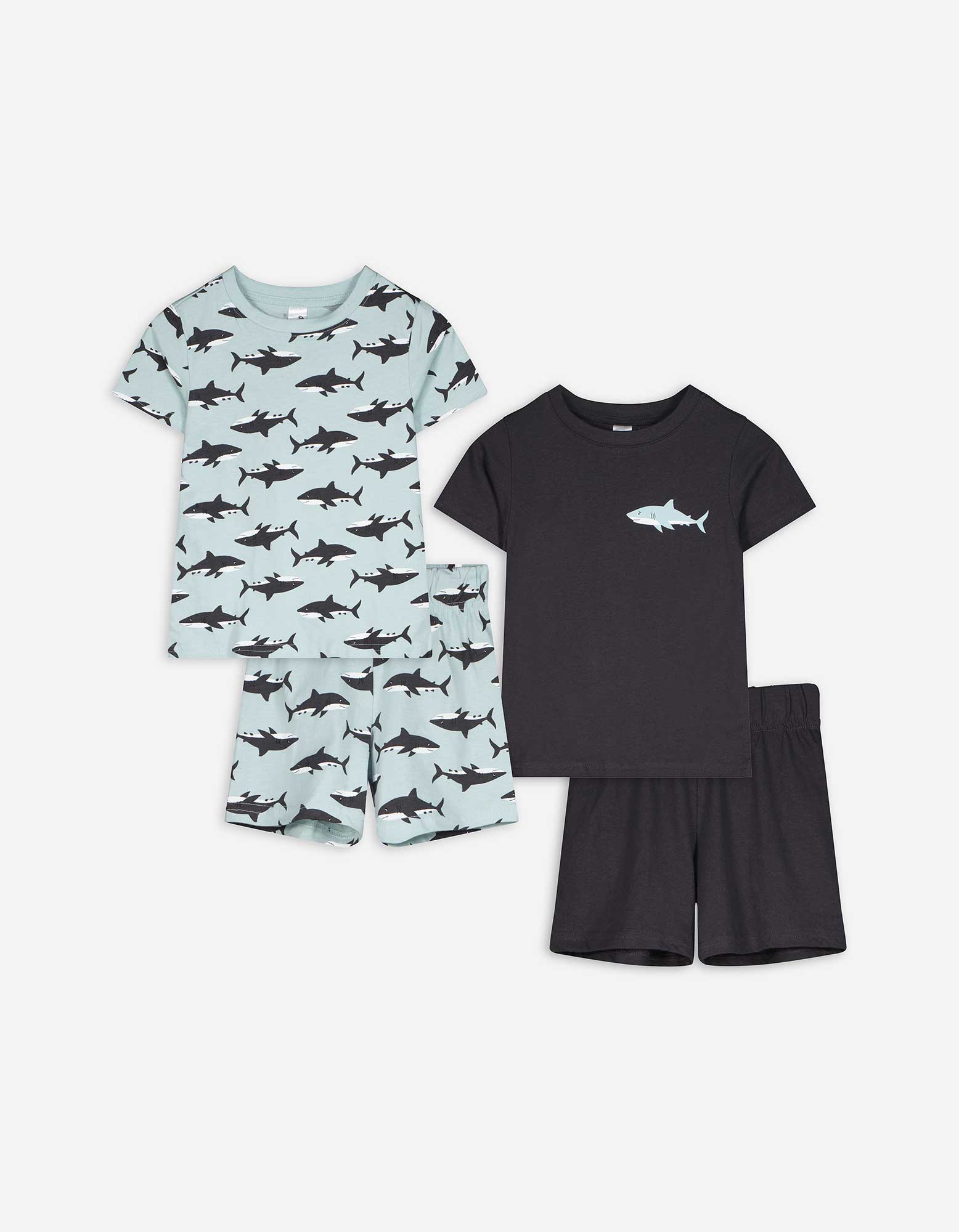 Pyjama Set aus Shirt und Shorts - dunkelgrau