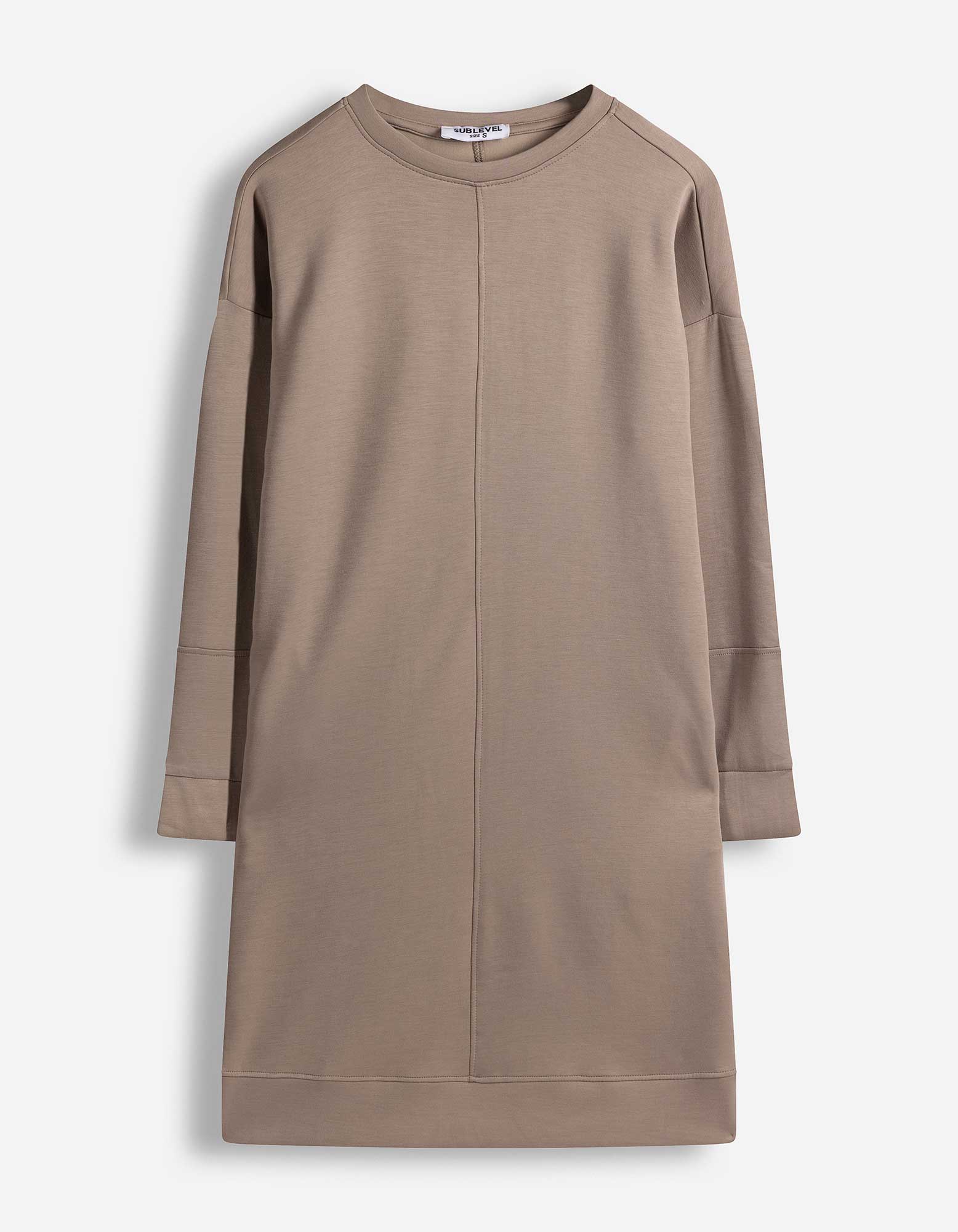 Jurk - Sweatstof - Taupe