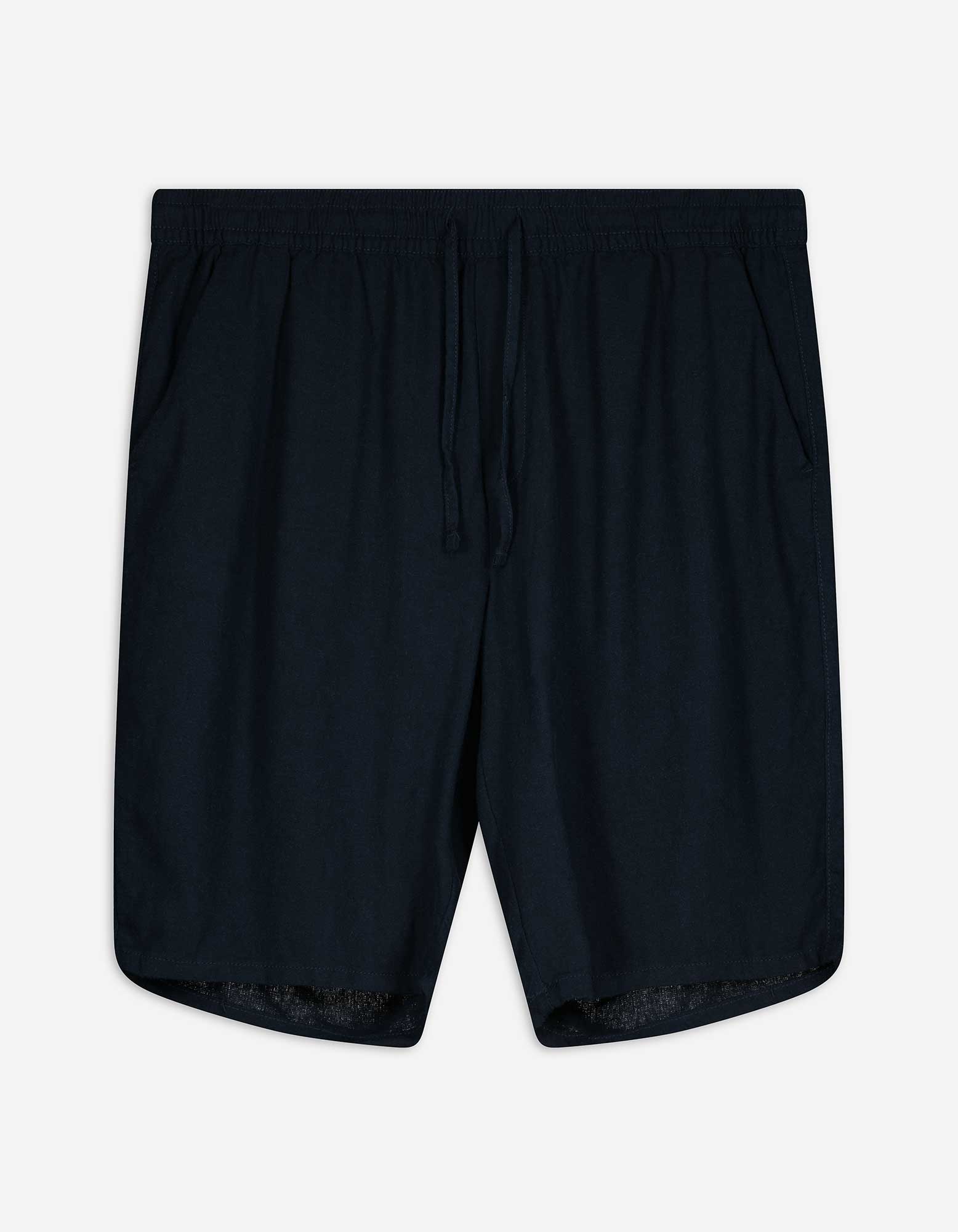 Shorts - Leinen-Mix - dunkelblau