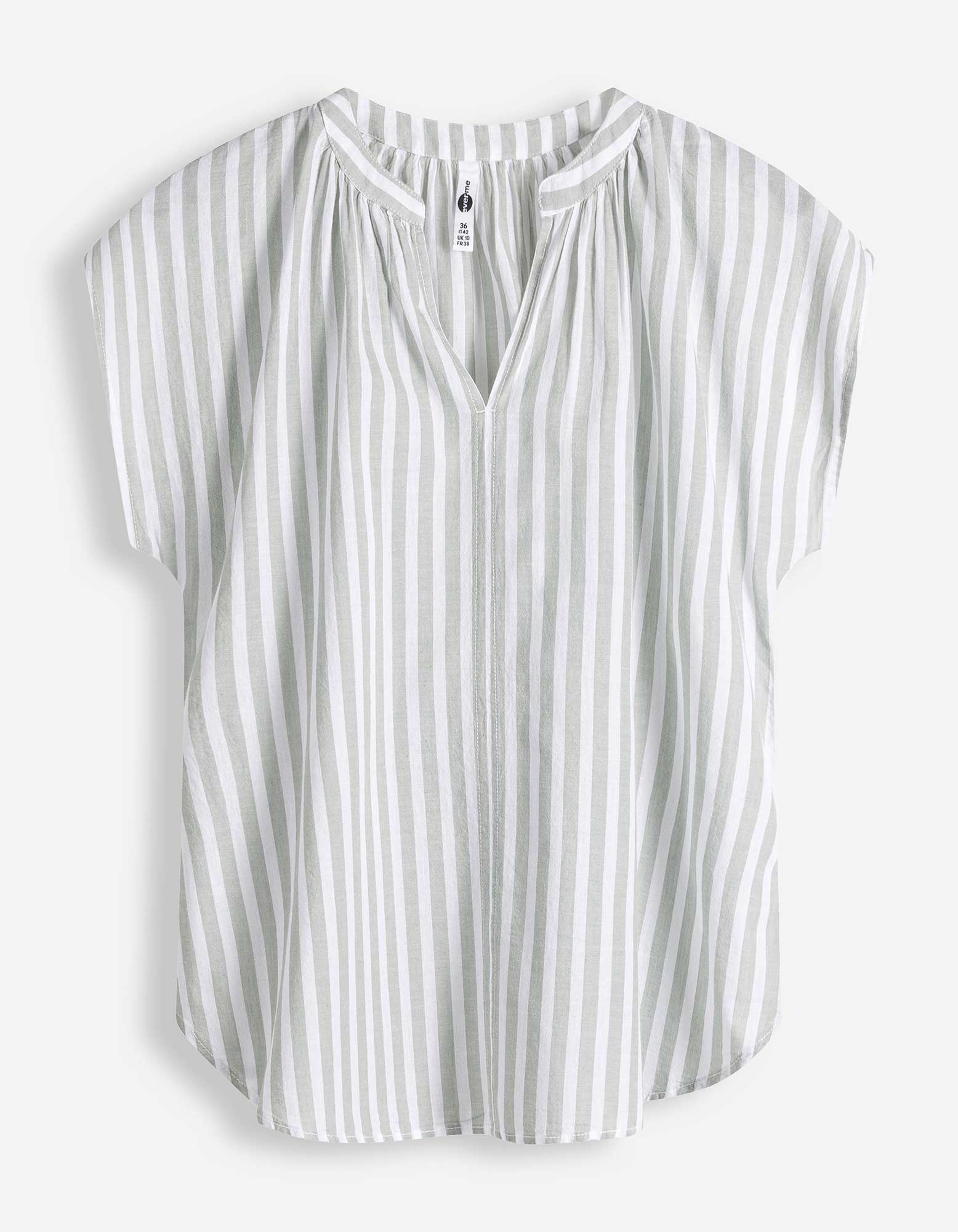 Blouseshirt - Strepen - Lichtgroen